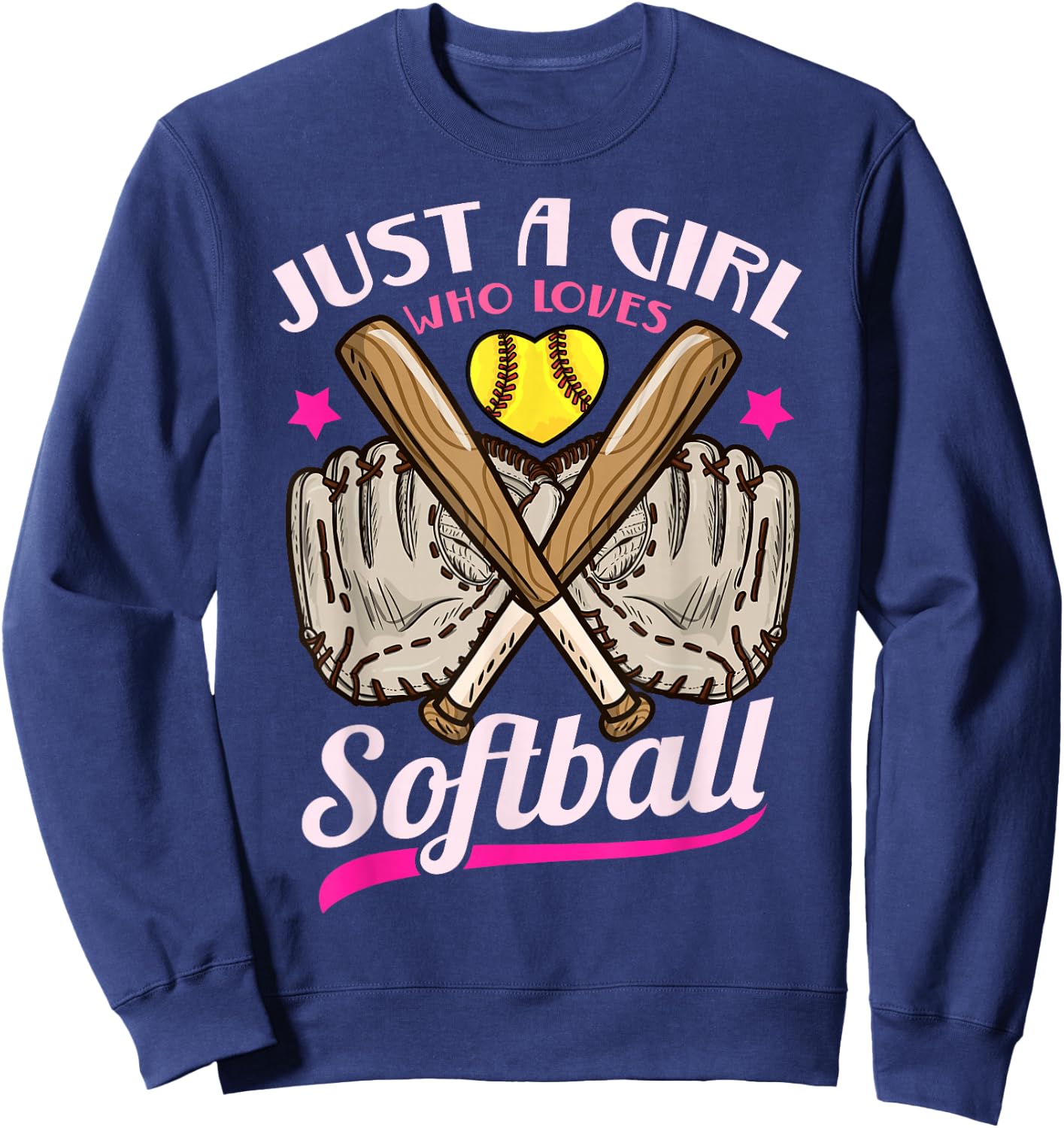 Softball Just a Girl Who Loves Softball Softball Player Sweatshirt - Sweatshirt | Navy