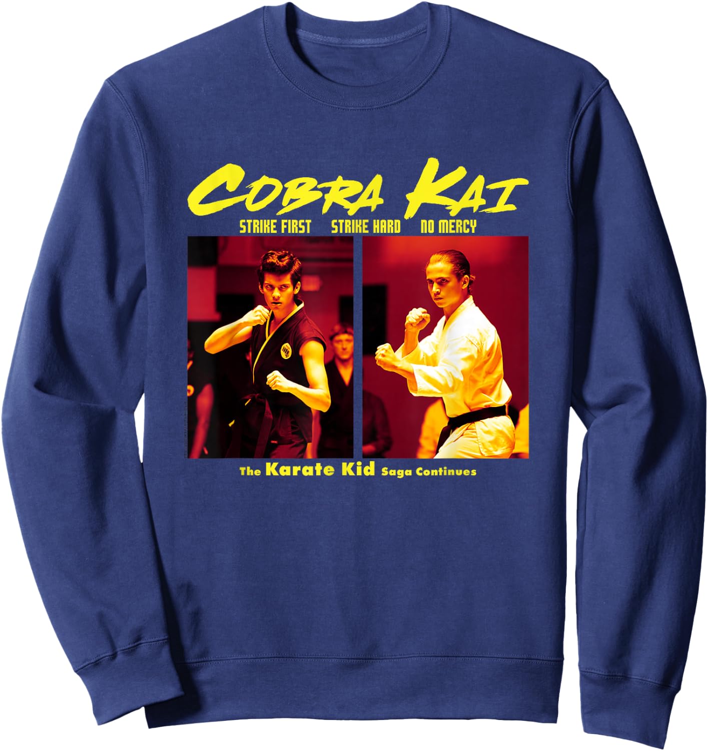 Cobra Kai The Saga Continues Poster Sweatshirt - Sweatshirt | Navy