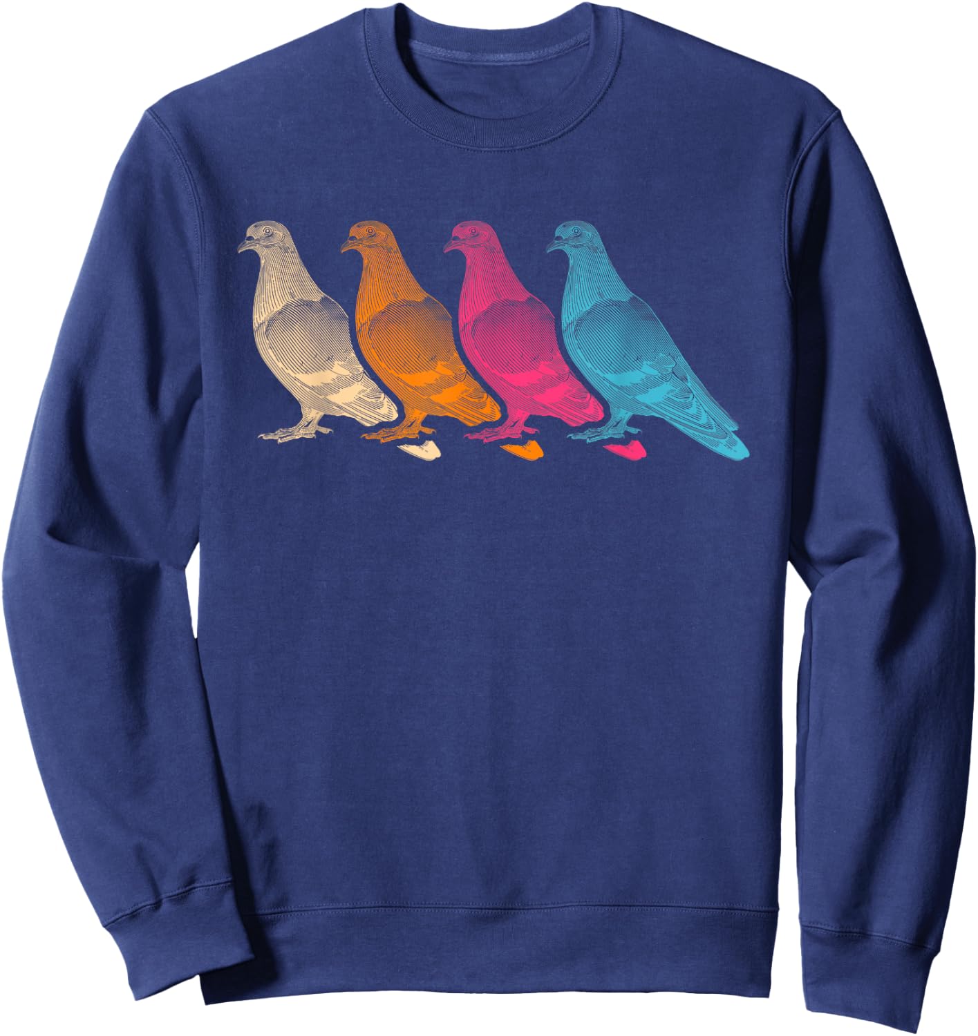 Colorful Pigeon Sweatshirt - Sweatshirt | Navy