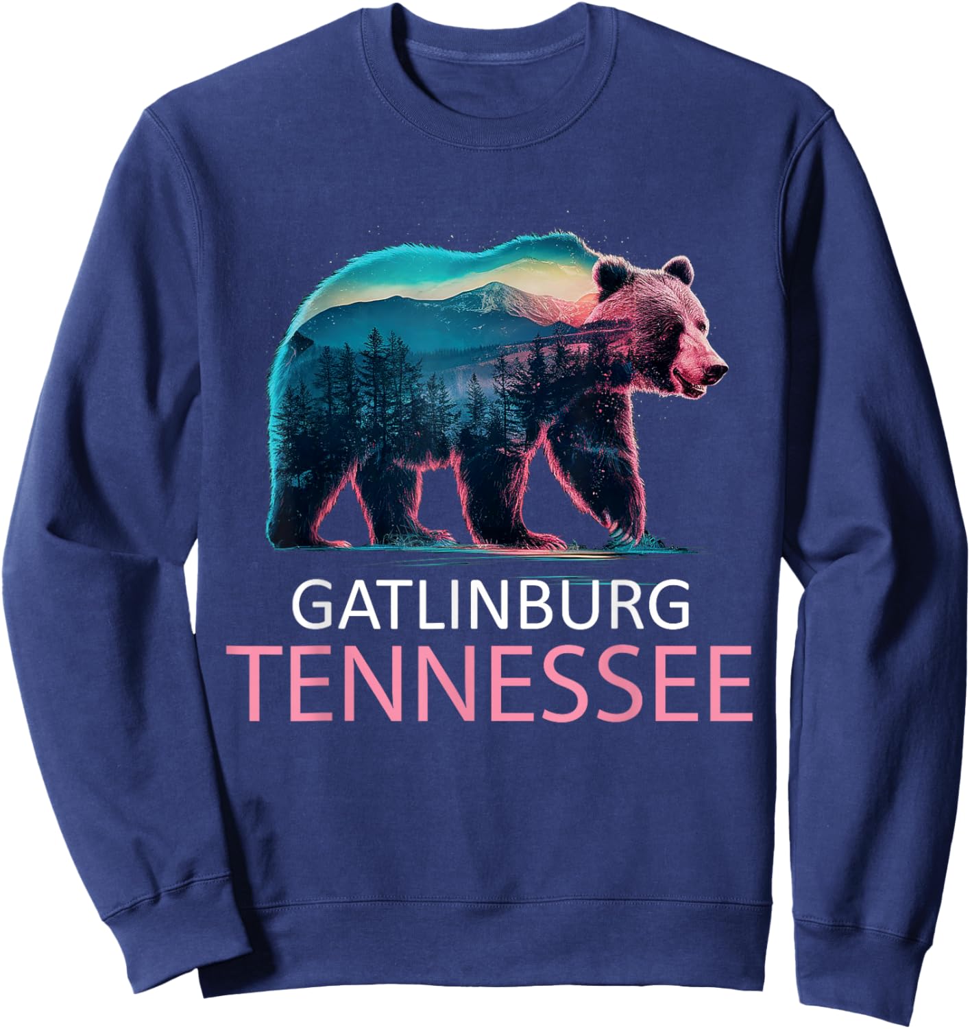 Gatlinburg Tennessee Mountains Bear USA Hiking Souvenir TN Sweatshirt - Sweatshirt | Navy