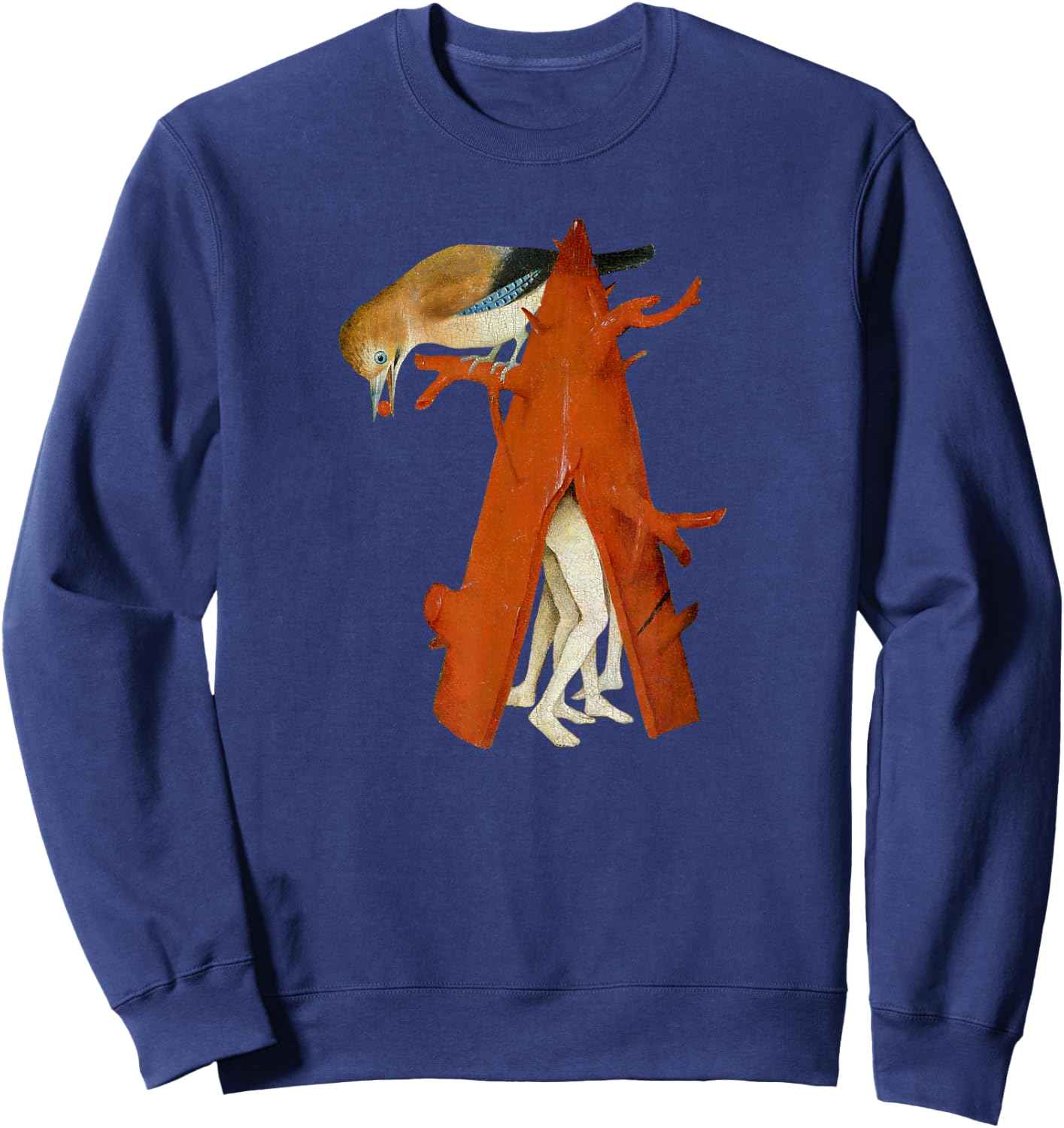 Hieronymus Bosch Bird and Tree Garden of Earthly Delights Sweatshirt - Sweatshirt | Navy