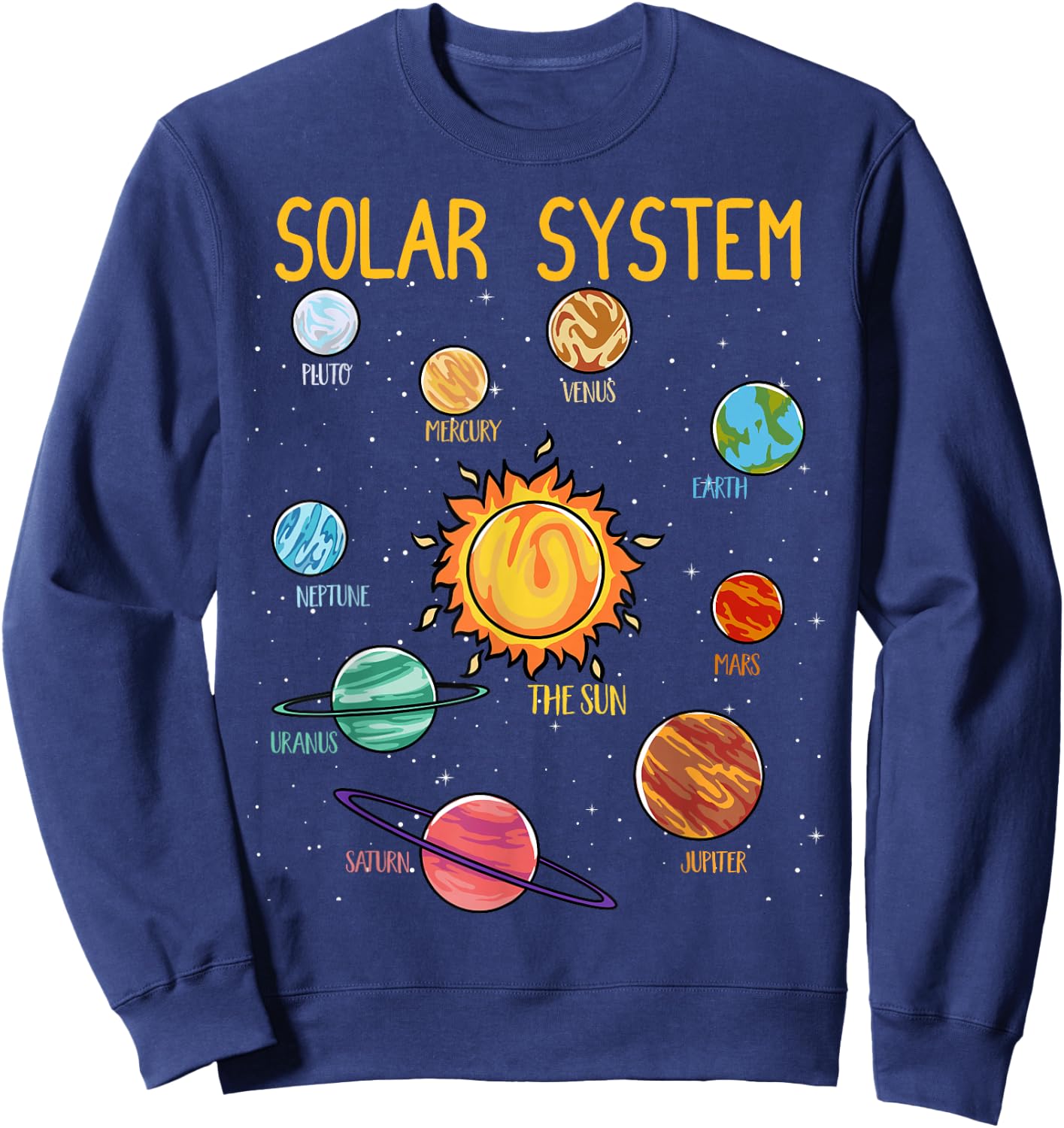 Solar System Planets Science Space Boys Girls STEM Kids Sweatshirt - Sweatshirt | Navy