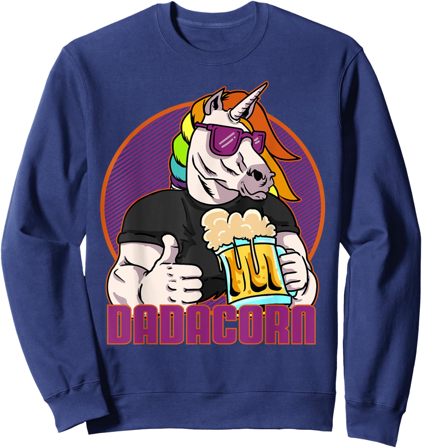 Daddycorn Father & Father's Day Gift Unicorn Dad Sweatshirt - Sweatshirt | Navy
