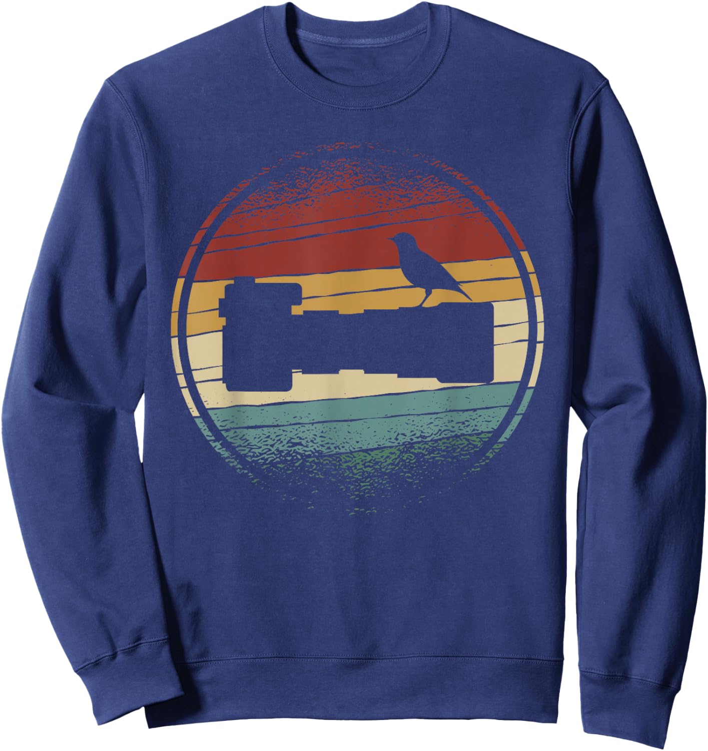 Nature Photography | Long Lens | Bird on Camera Vintage Sweatshirt - Sweatshirt | Navy