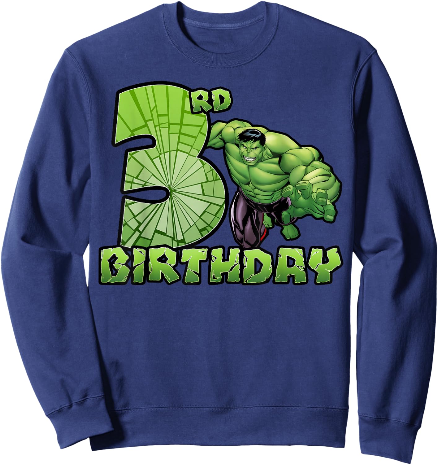 Marvel Avengers Hulk Smash 3rd Birthday Sweatshirt - Sweatshirt | Navy