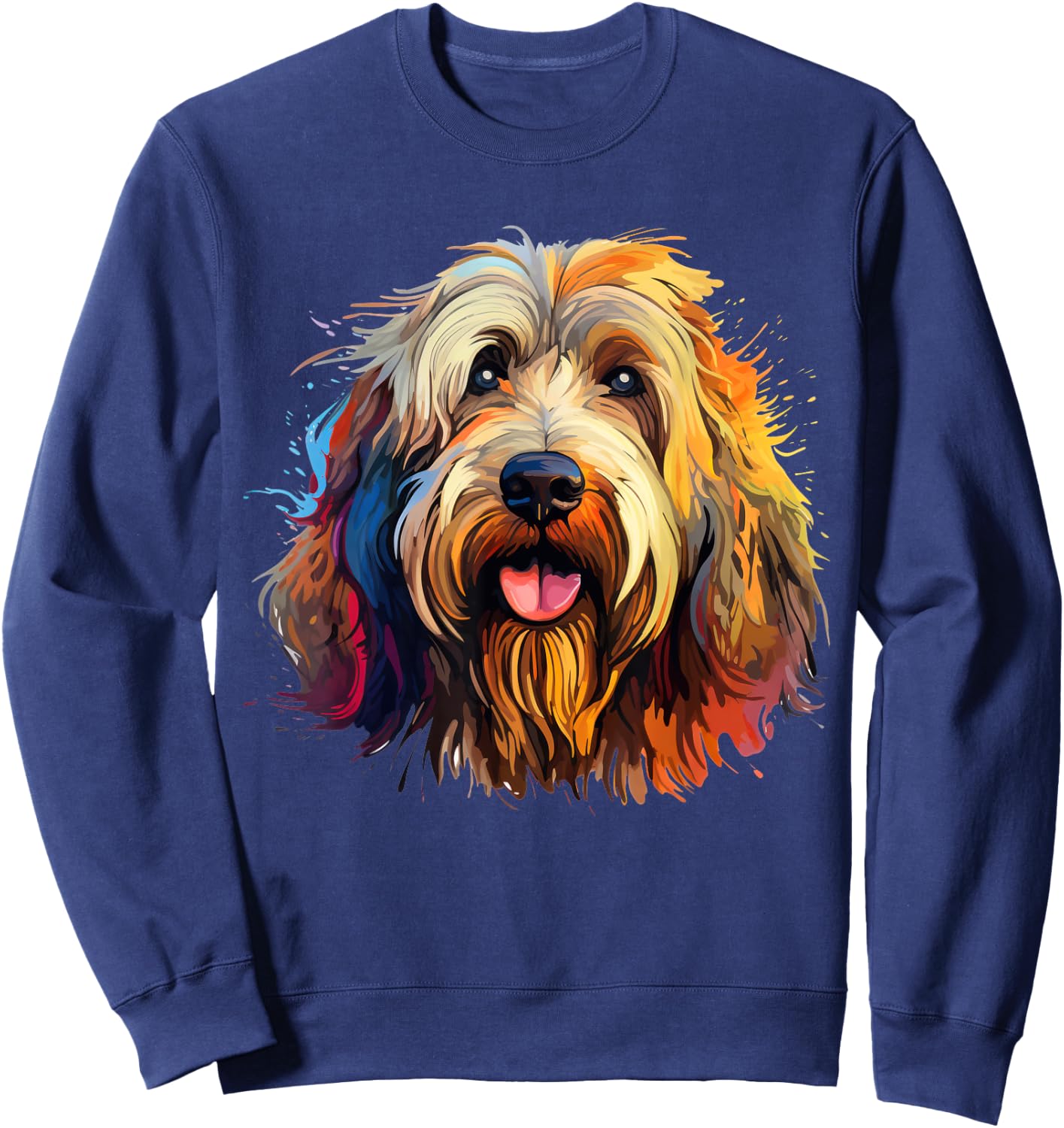Briard Portrait, Portrait Colour Artwork Sweatshirt - Sweatshirt | Navy