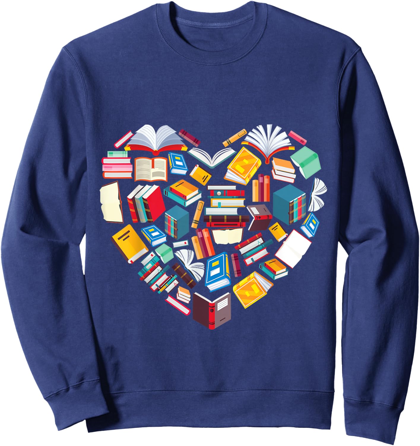 Book Lover Heart Shape Reading Club Librarian Library Gifts Sweatshirt - Sweatshirt | Navy