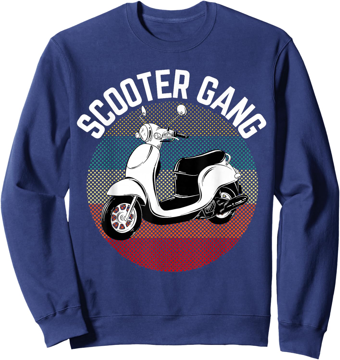 Scooter Gang Retro Vintage Moped Motorcycle Gear 2 Wheeler Sweatshirt - Sweatshirt | Navy