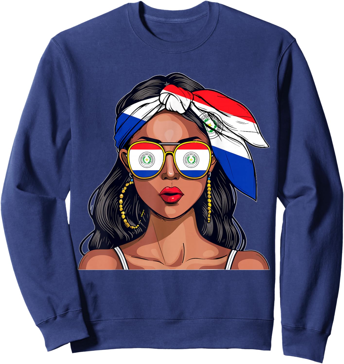 Paraguayan Souvenirs Products Woman Flag Uniform Paraguay Sweatshirt - Sweatshirt | Navy
