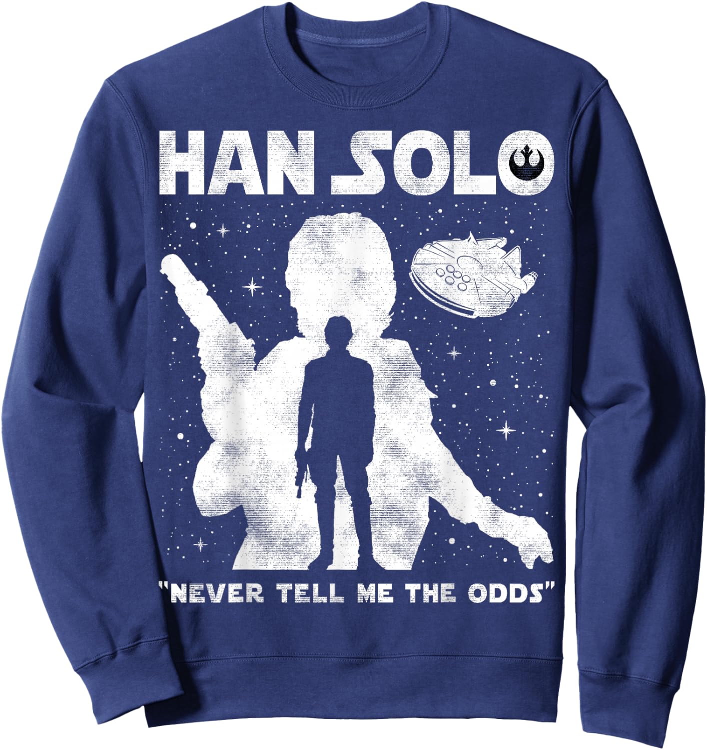 Star Wars Han Solo Never Tell Me The Odds Silhouette Sweatshirt - Sweatshirt | Navy