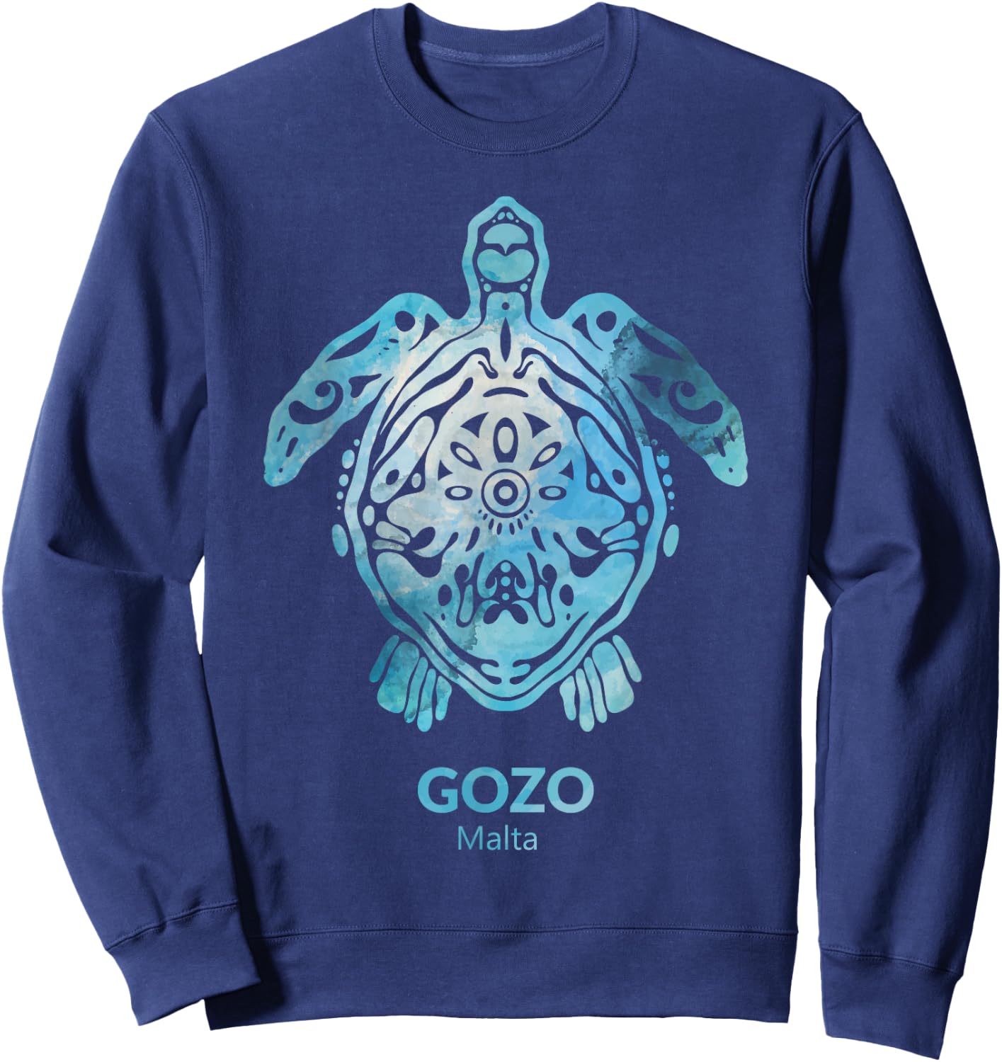 Gozo Malta Sea Turtle Ocean Souvenir Sweatshirt - Sweatshirt | Navy