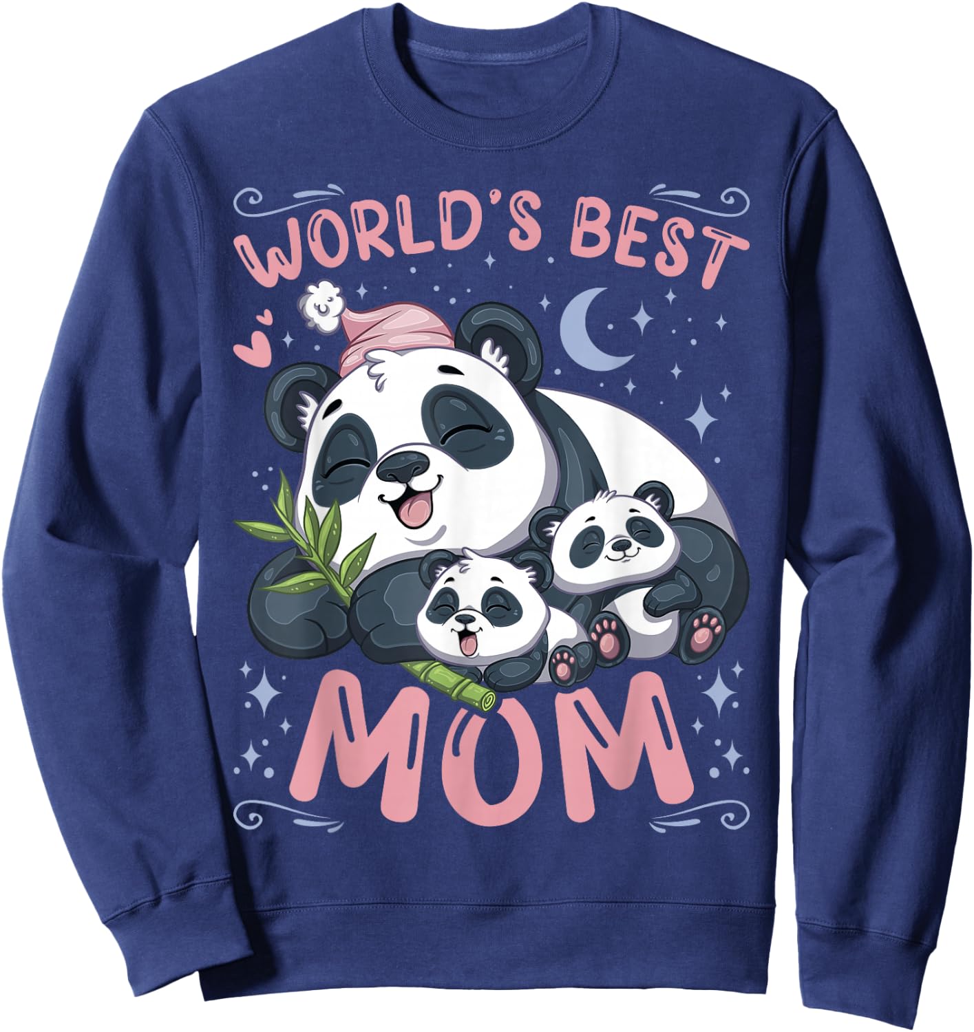 Best Mom Panda Bear with Puppys Mother's Day Sweatshirt - Sweatshirt | Navy