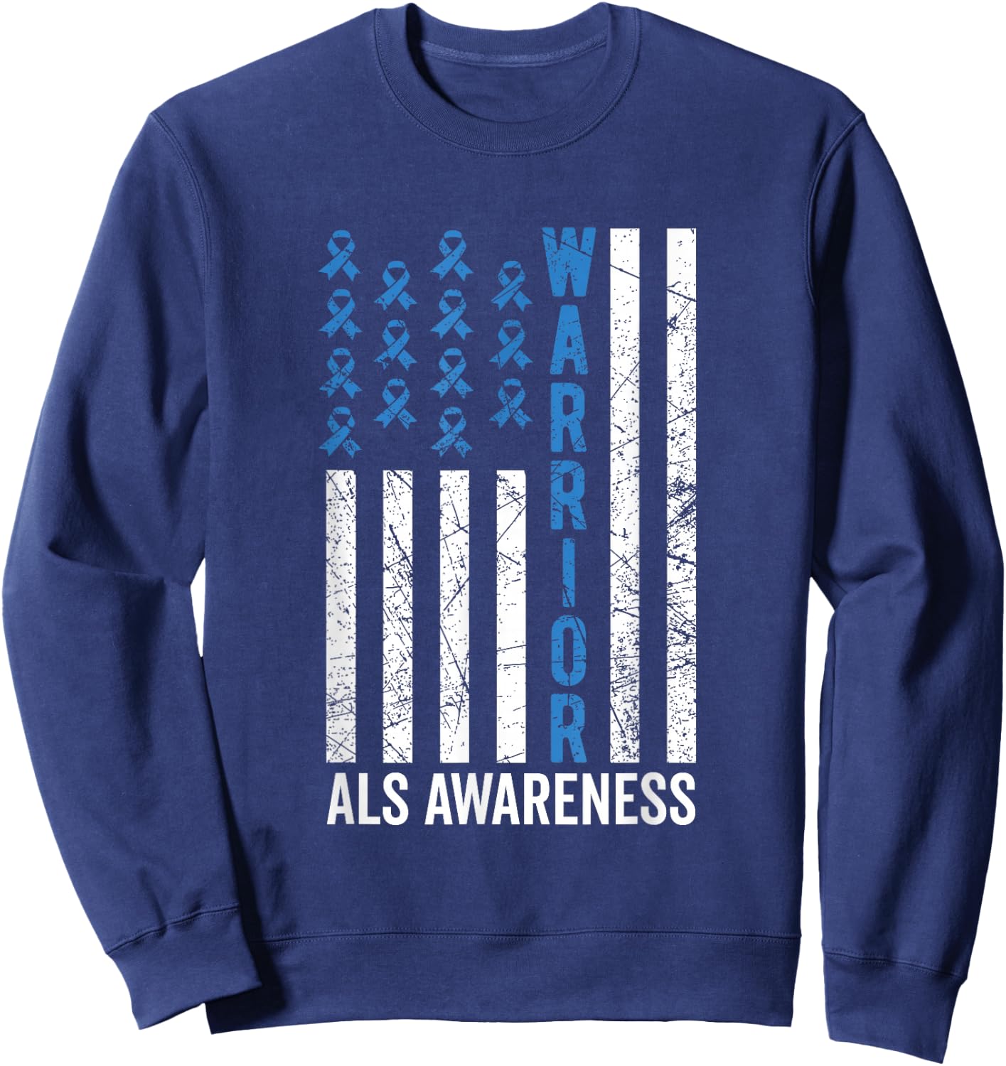 Blue Warrior & Men ALS Awareness Sweatshirt - Sweatshirt | Navy
