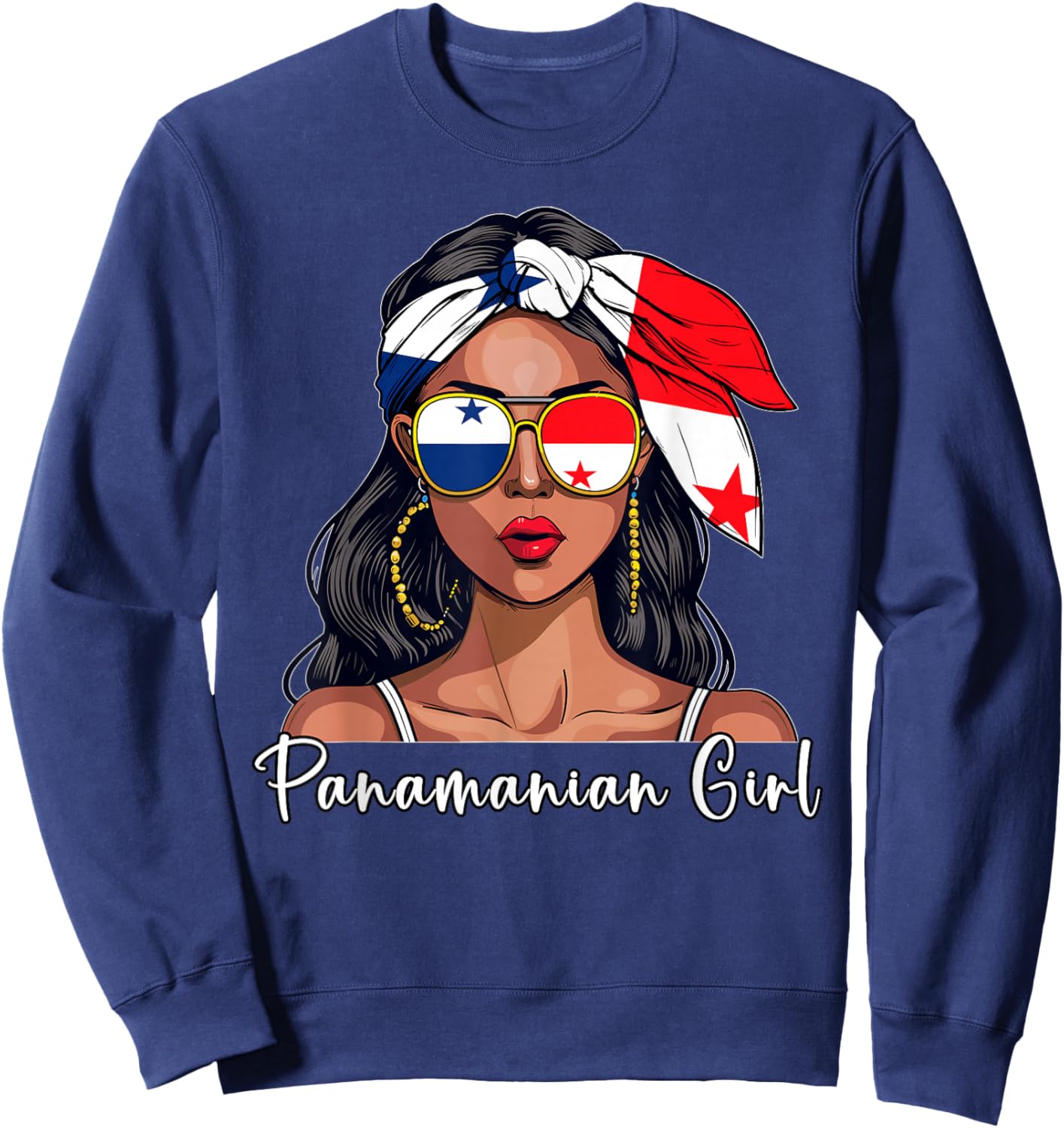 Panamanian Souvenirs Products Woman Flag Girl Panama Sweatshirt - Sweatshirt | Navy