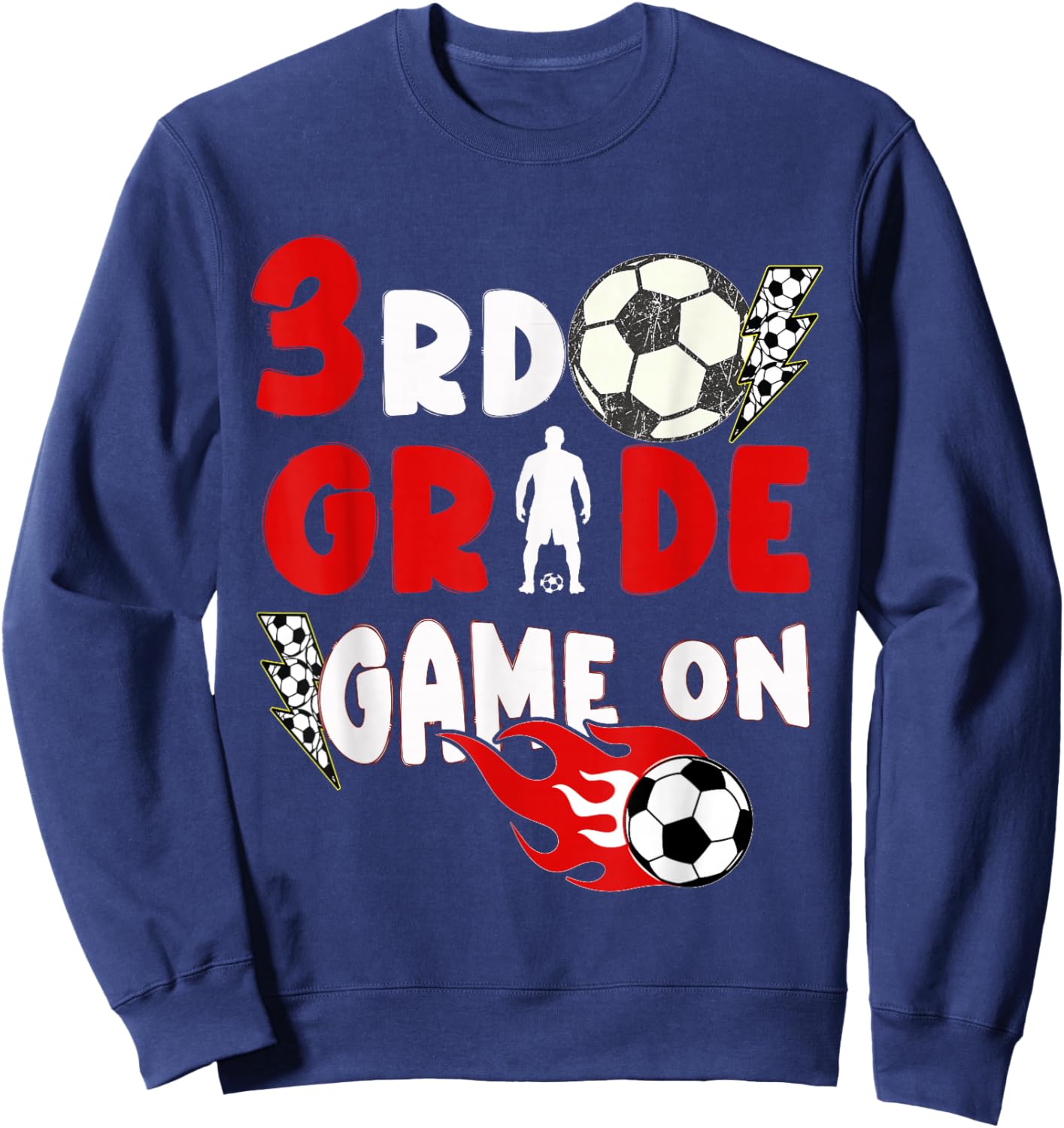 3rd Grade Game On Funny Soccer First Day of School Boys Sweatshirt - Sweatshirt | Navy