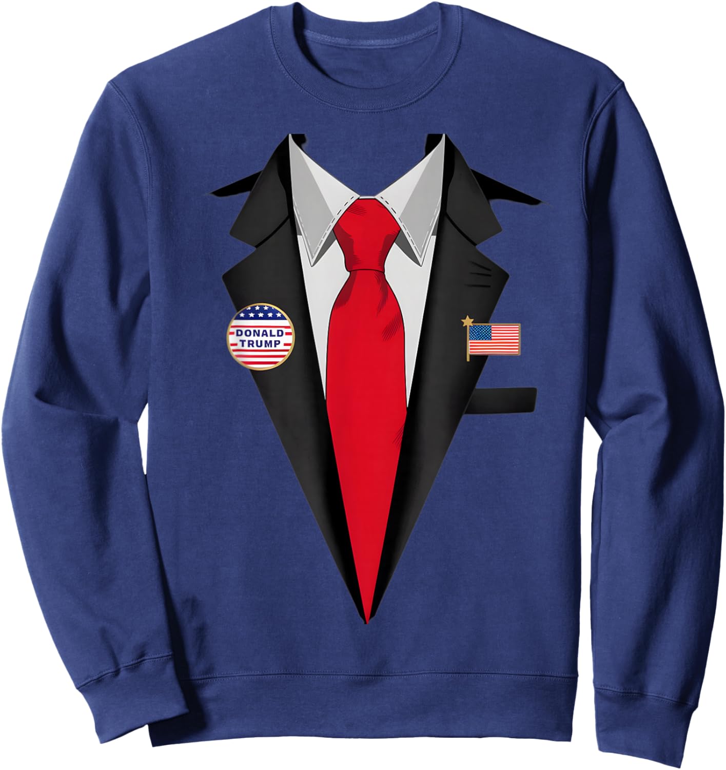 Donald Trump Suit and Tie Halloween Costume Sweatshirt - Sweatshirt | Navy