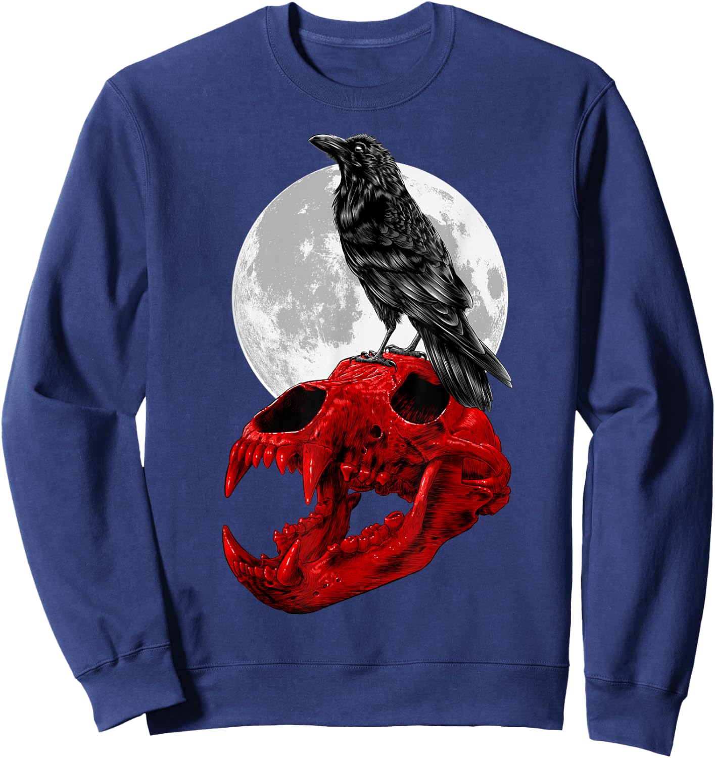 Raven skull Sweatshirt - Sweatshirt | Navy