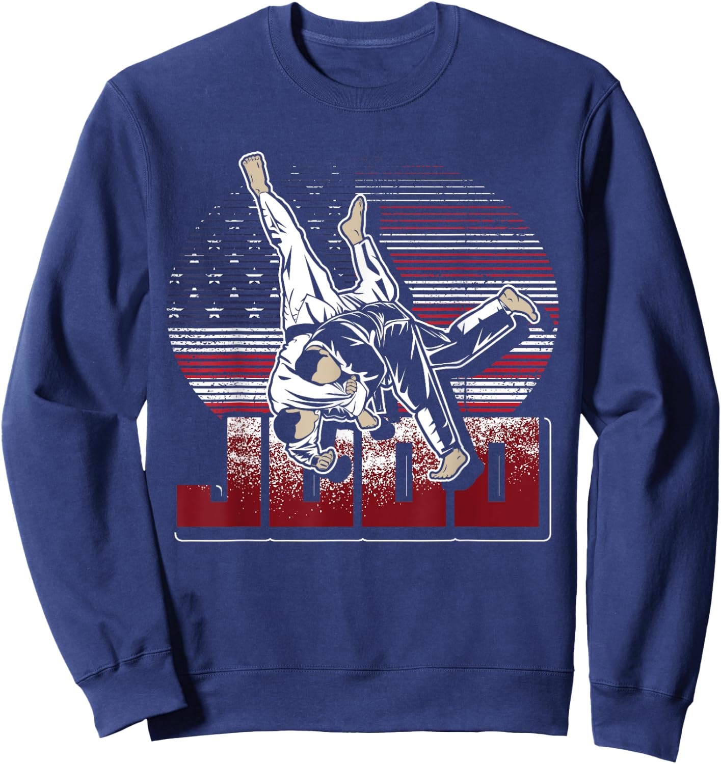 Martial Artist Gift Patriotic American Judoka USA Flag Judo Women Kids Men Sweatshirt - Sweatshirt | Navy