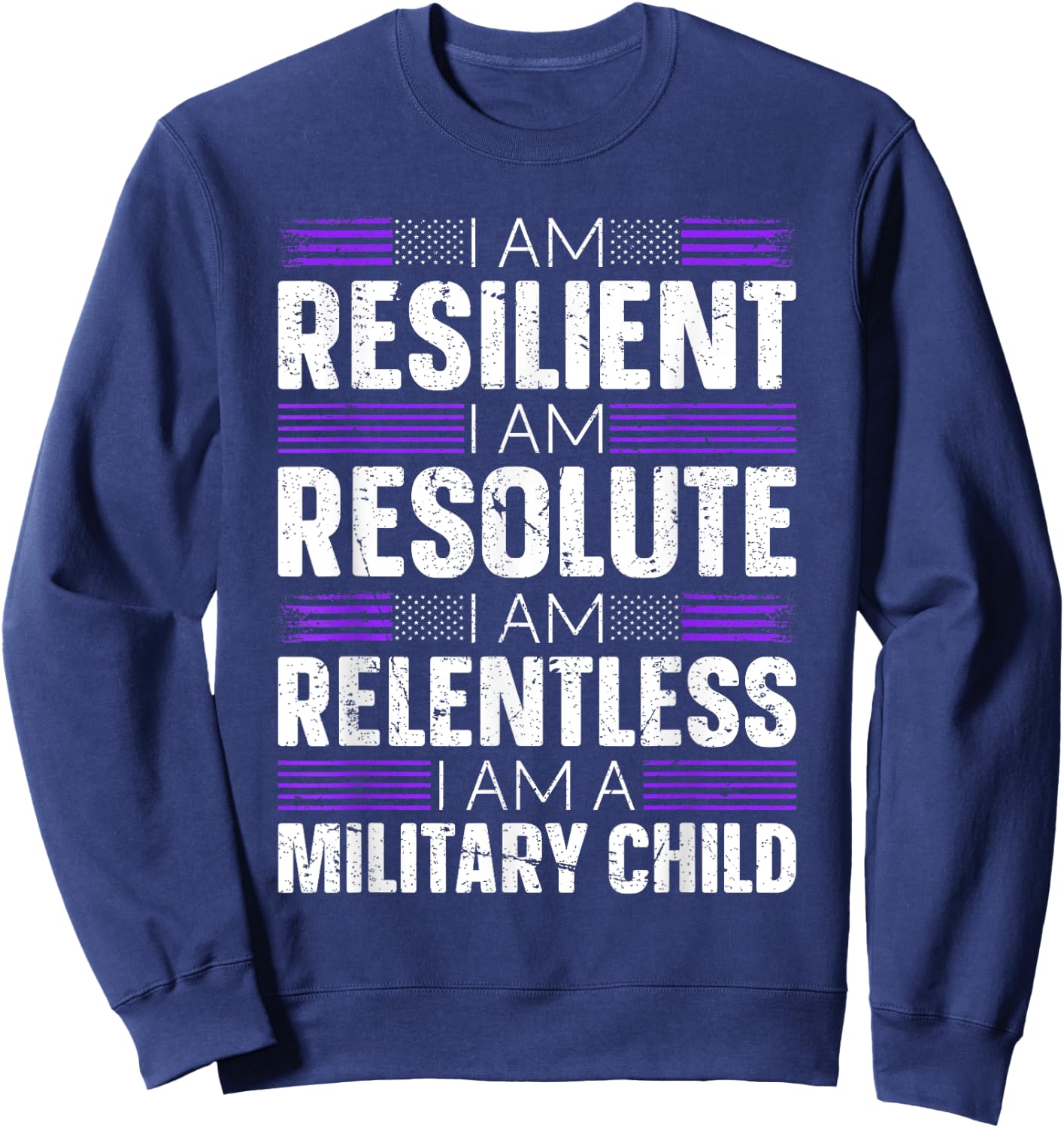 Purple Up I Am A Military Child Sweatshirt - Sweatshirt | Navy