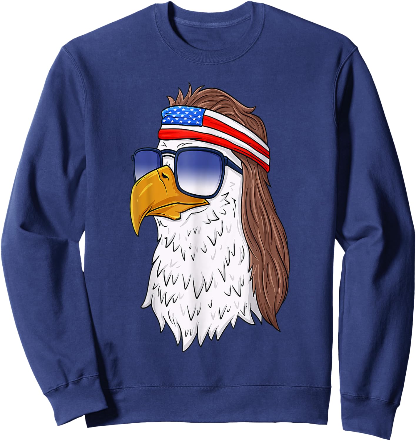 Funny Shirt American Bald Eagle Mullet 4th Of July Men Sweatshirt - Sweatshirt | Navy