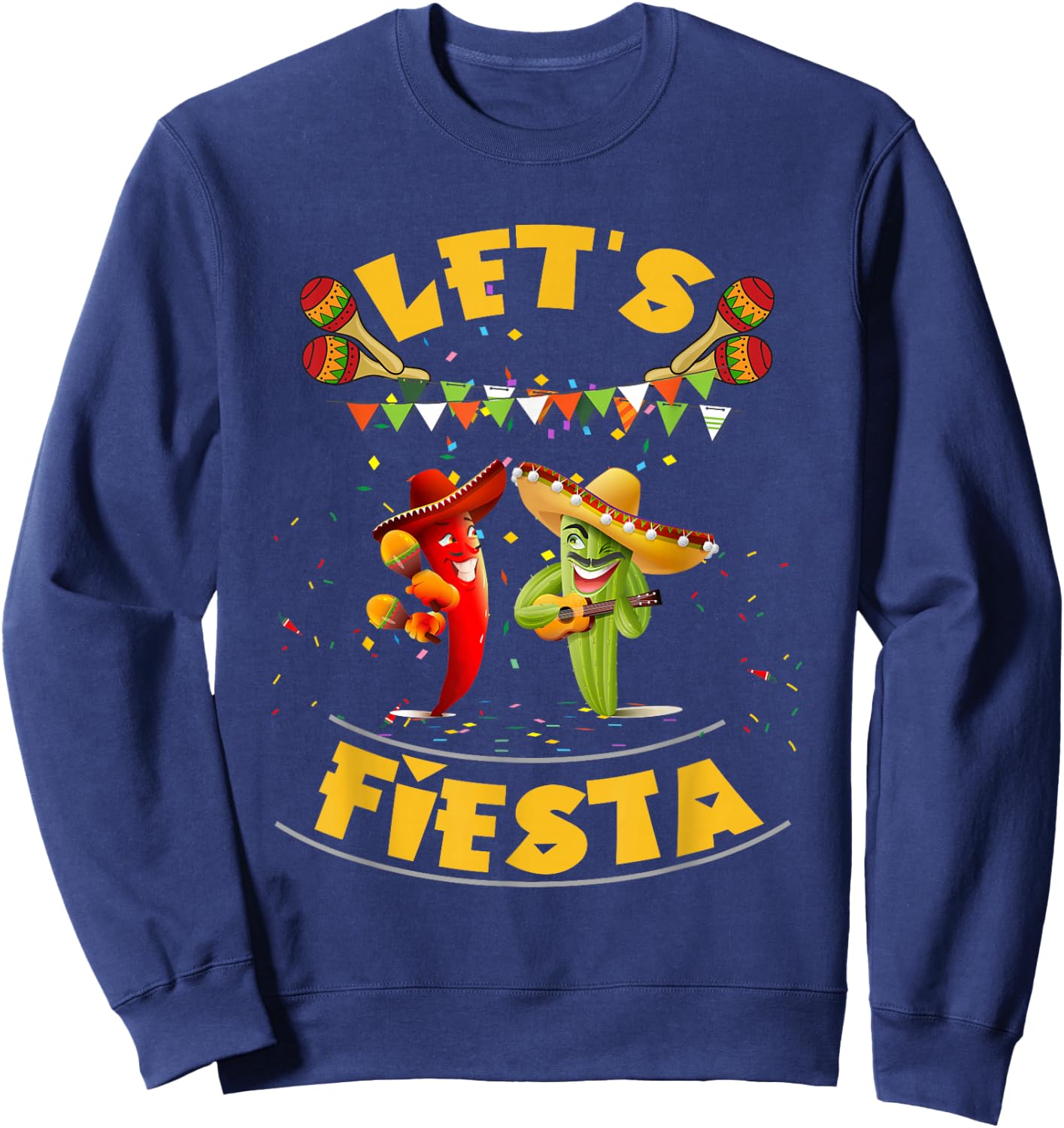 Funny Let's Fiesta Cinco De Mayo Men Women Kids Party Day Sweatshirt - Sweatshirt | Navy
