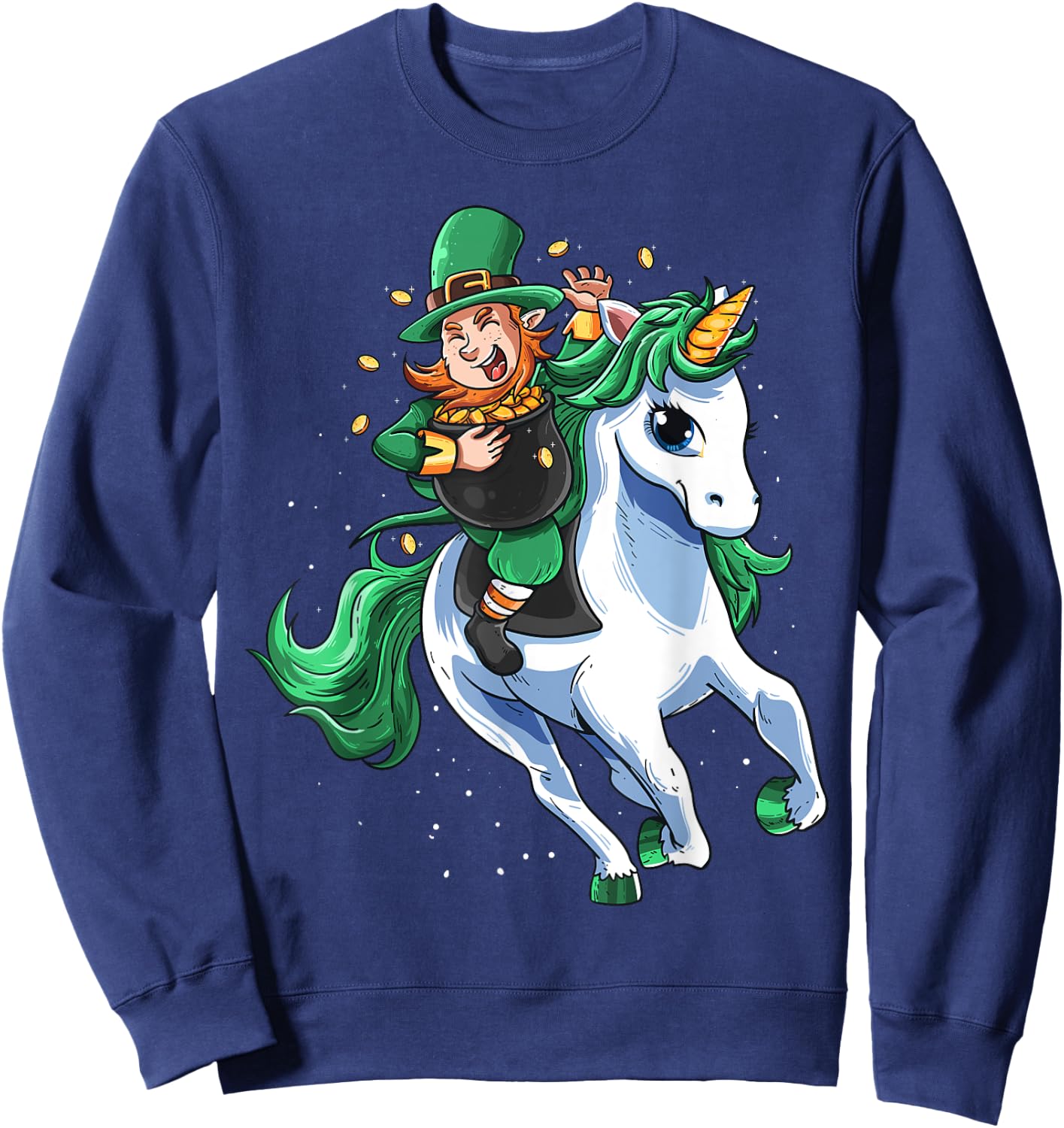 Lepricorn Leprechaun Unicorn Boy Girl St Patrick's Day Sweatshirt - Sweatshirt | Navy
