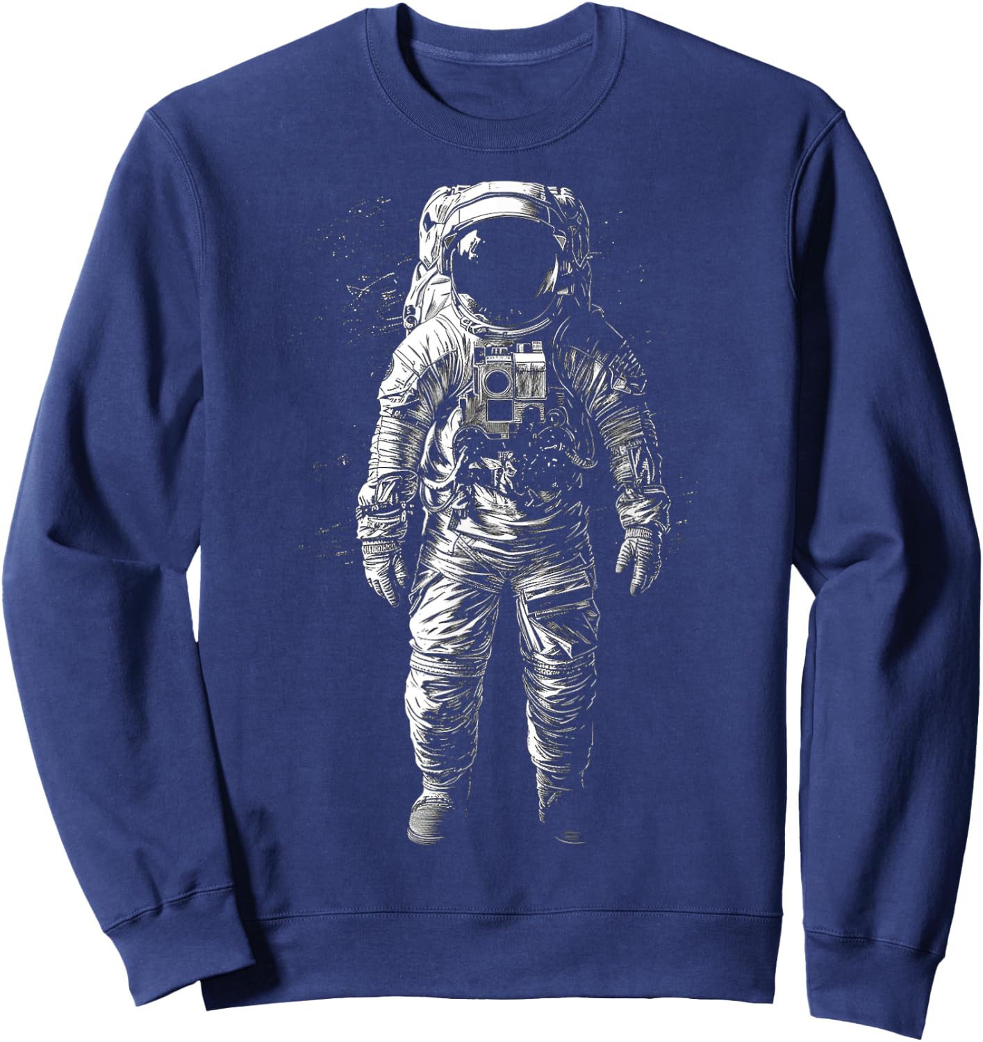 Astronaut Drawing Art Illustration Motif Astronaut Sweatshirt - Sweatshirt | Navy