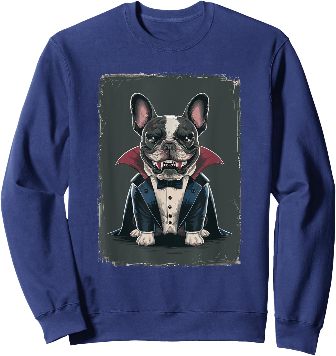 Halloween Vampire French Bulldog Frenchie Women Sweatshirt - Sweatshirt | Navy