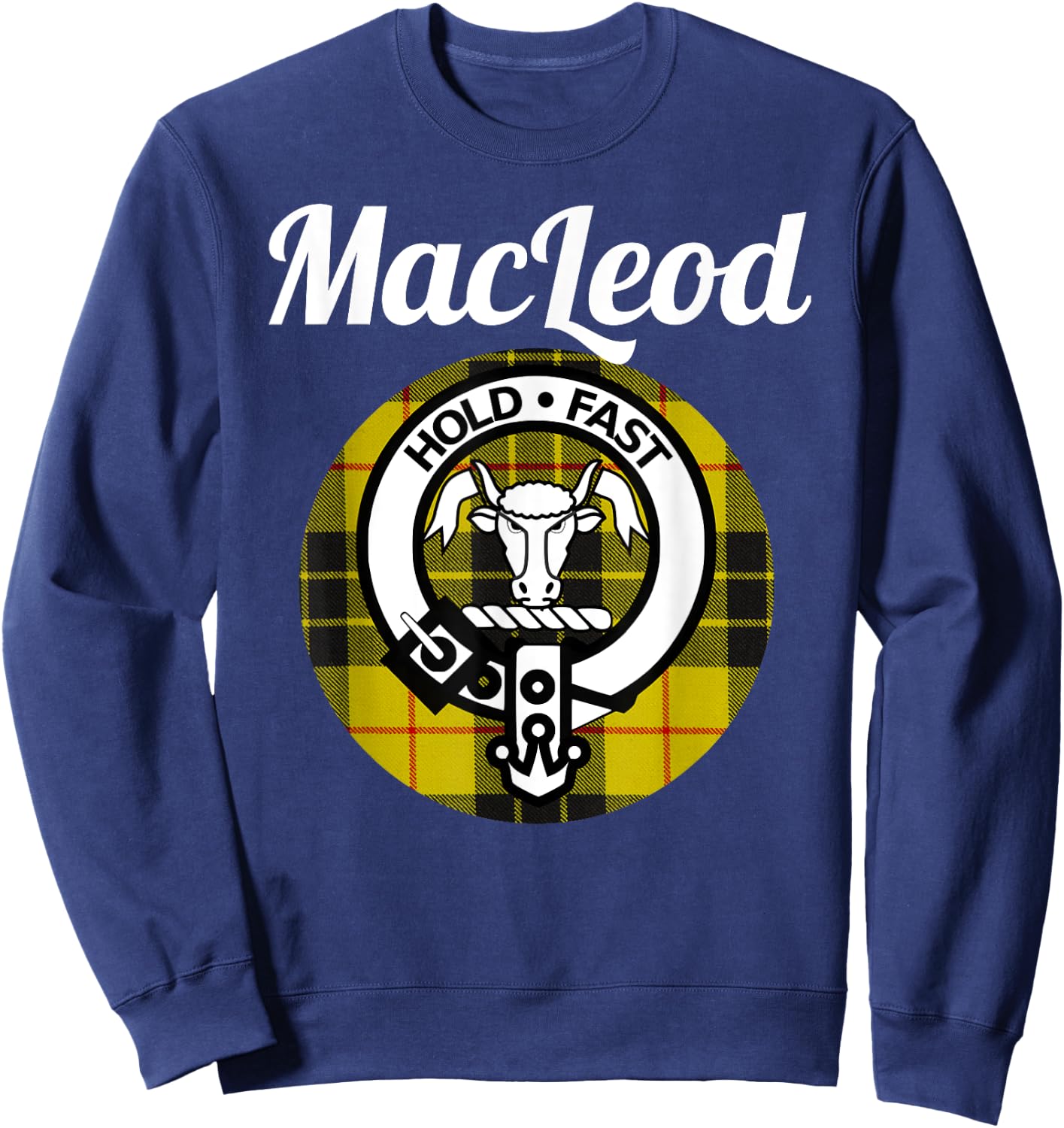 MacLeod Clan Scottish Name Coat Of Arms Tartan Sweatshirt - Sweatshirt | Navy