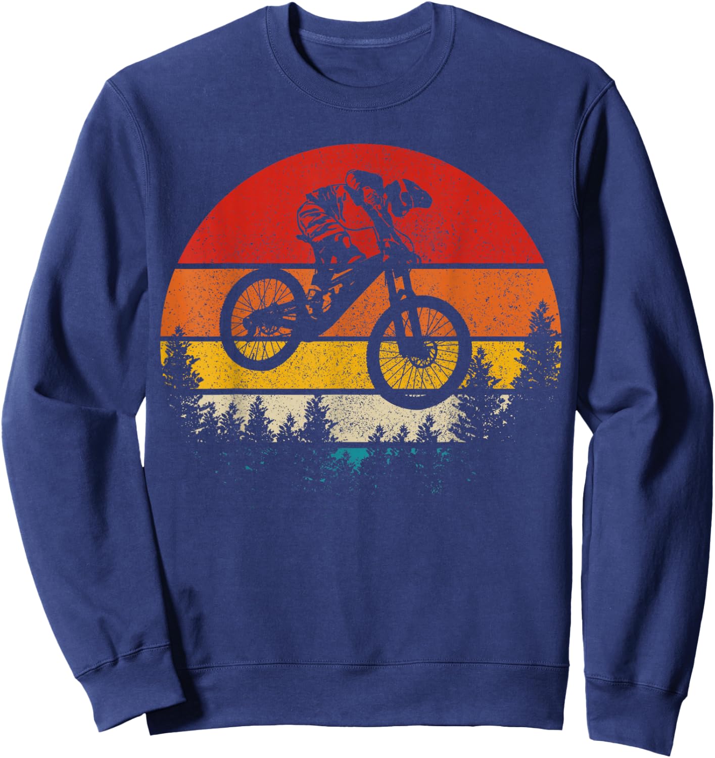 Mountain Bike Downhill Vintage MTB Mountain Biker Gift Sweatshirt - Sweatshirt | Navy