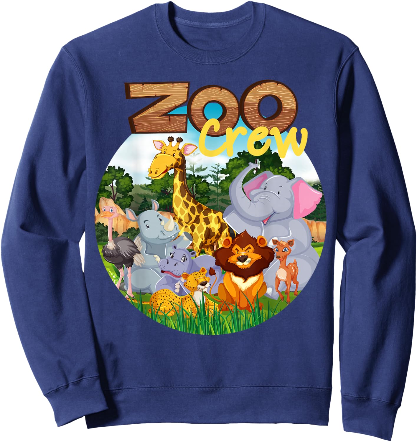 Zoo Crew Cute Zoo Group - Family Trip for Kids or Adults Sweatshirt - Sweatshirt | Navy