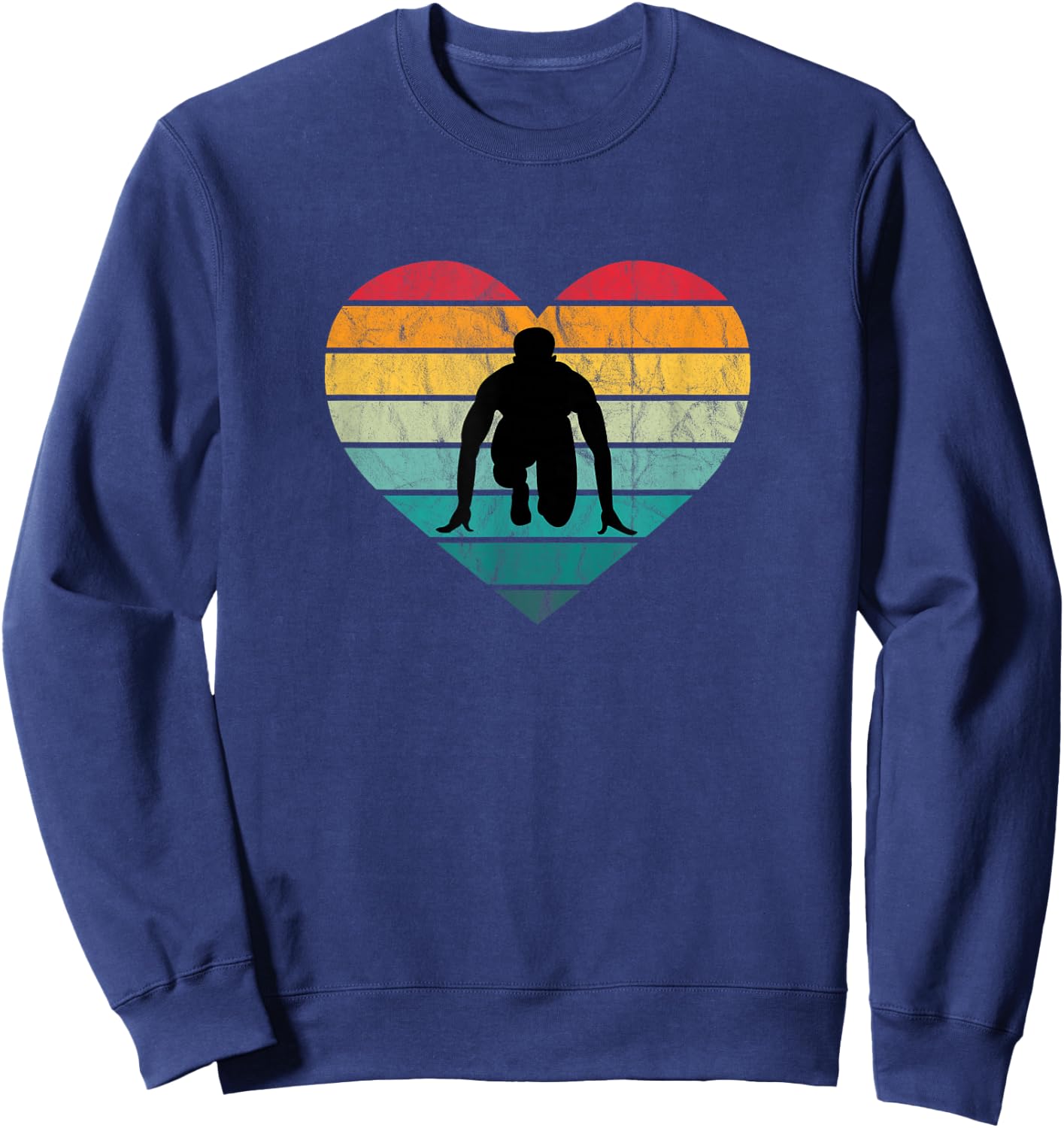 Sprinter in Start Block Sport Race I Love Athletics Sweatshirt - Sweatshirt | Navy