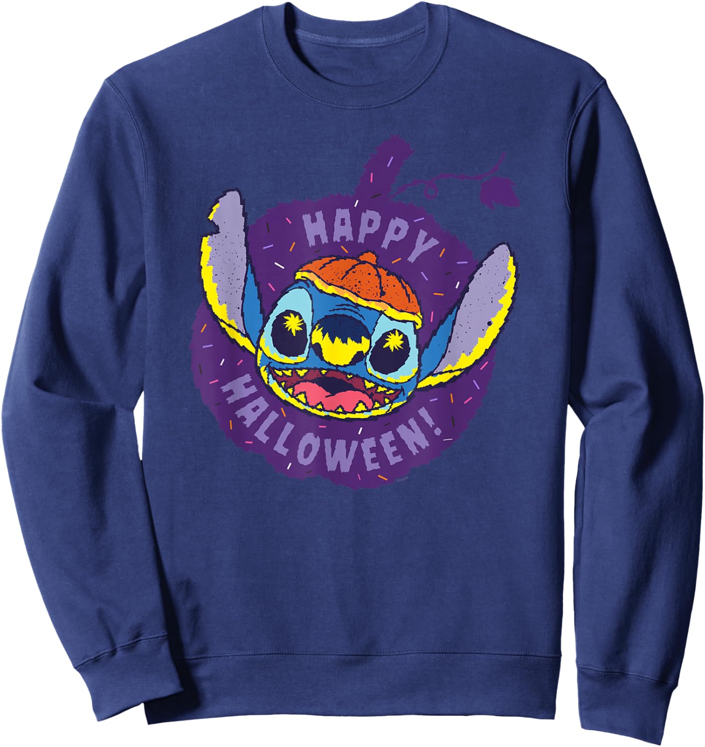Disney Lilo & Stitch Jack-o’-Lantern Pumpkin Happy Halloween Sweatshirt - Sweatshirt | Navy