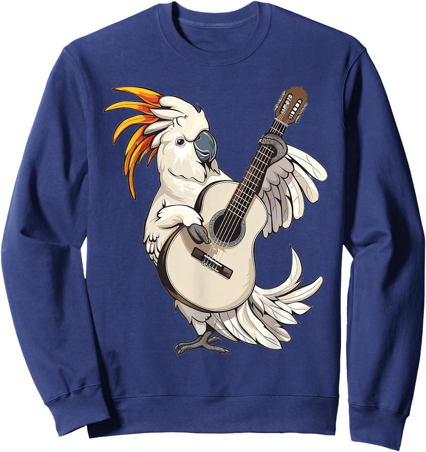 Umbrella Cockatoo Playing The Guitar Sweatshirt - Sweatshirt | Navy