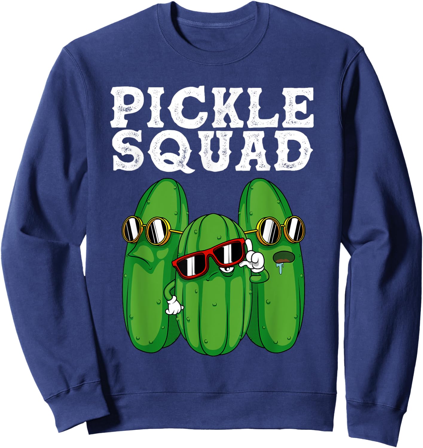 Funny Pickle Squad Novelty Gift Men Kids Big Dill Gang Lover Sweatshirt - Sweatshirt | Navy