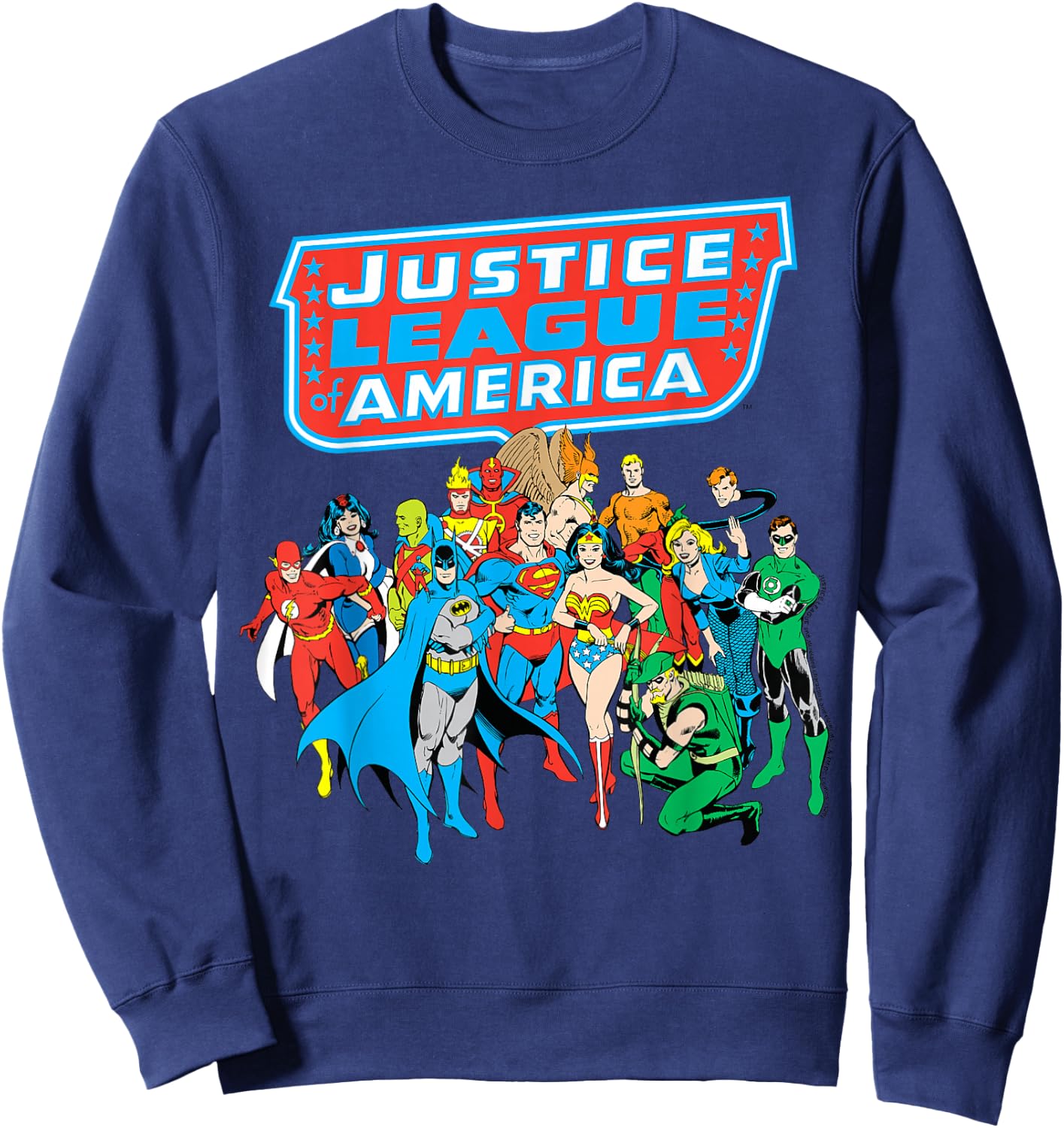 DC Comics Justice League of America Group Shot Small Sweatshirt - Sweatshirt | Navy