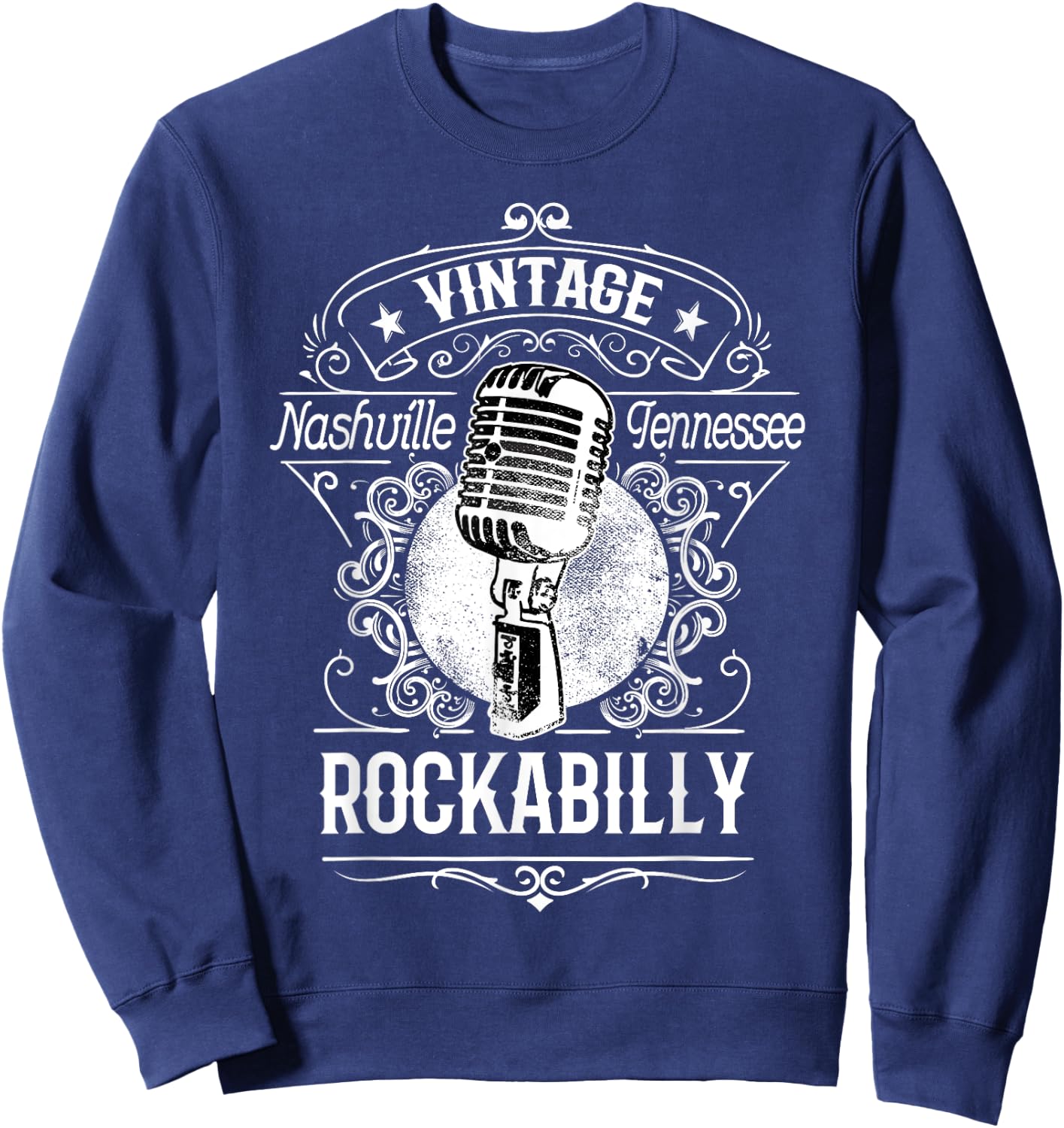 Rockabilly Greaser Vintage Nashville Retro Tennessee Sweatshirt - Sweatshirt | Navy