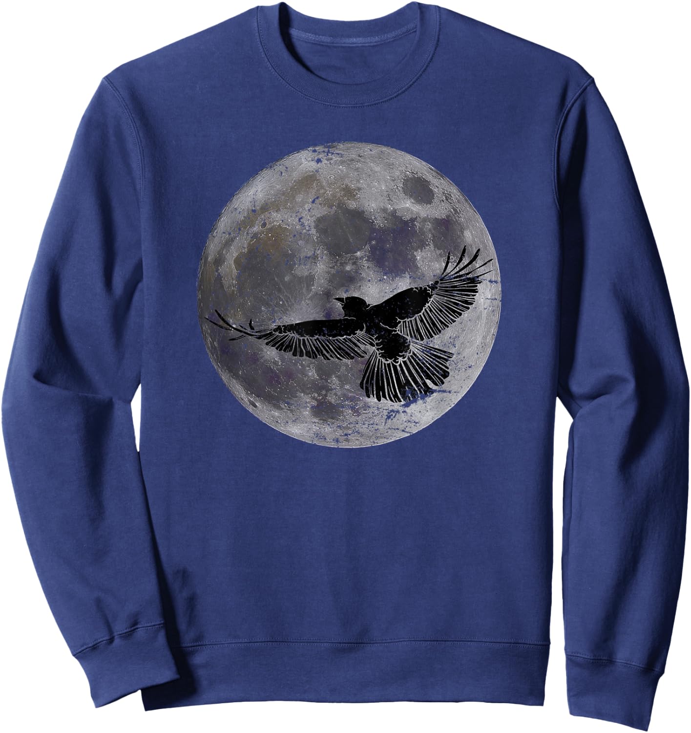 Moon Crow Gift Halloween Night Scary Bird Raven Sweatshirt - Sweatshirt | Navy