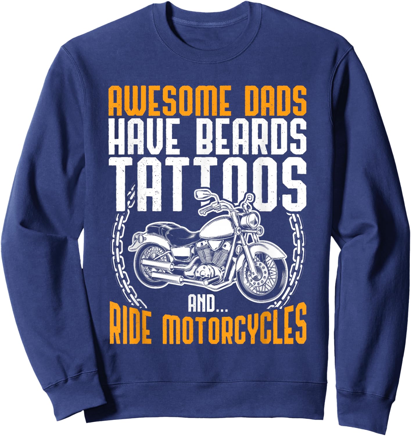 Tattooed Dad Motorcycle Funny Tattoo Sweatshirt - Sweatshirt | Navy