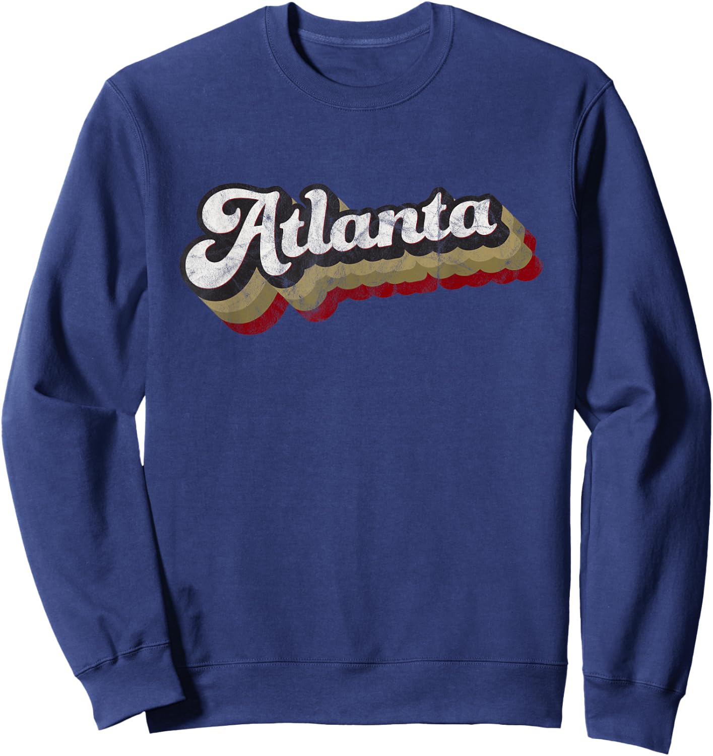Atlanta Soccer Distressed Retro Baseball Script 404 United Sweatshirt - Sweatshirt | Navy