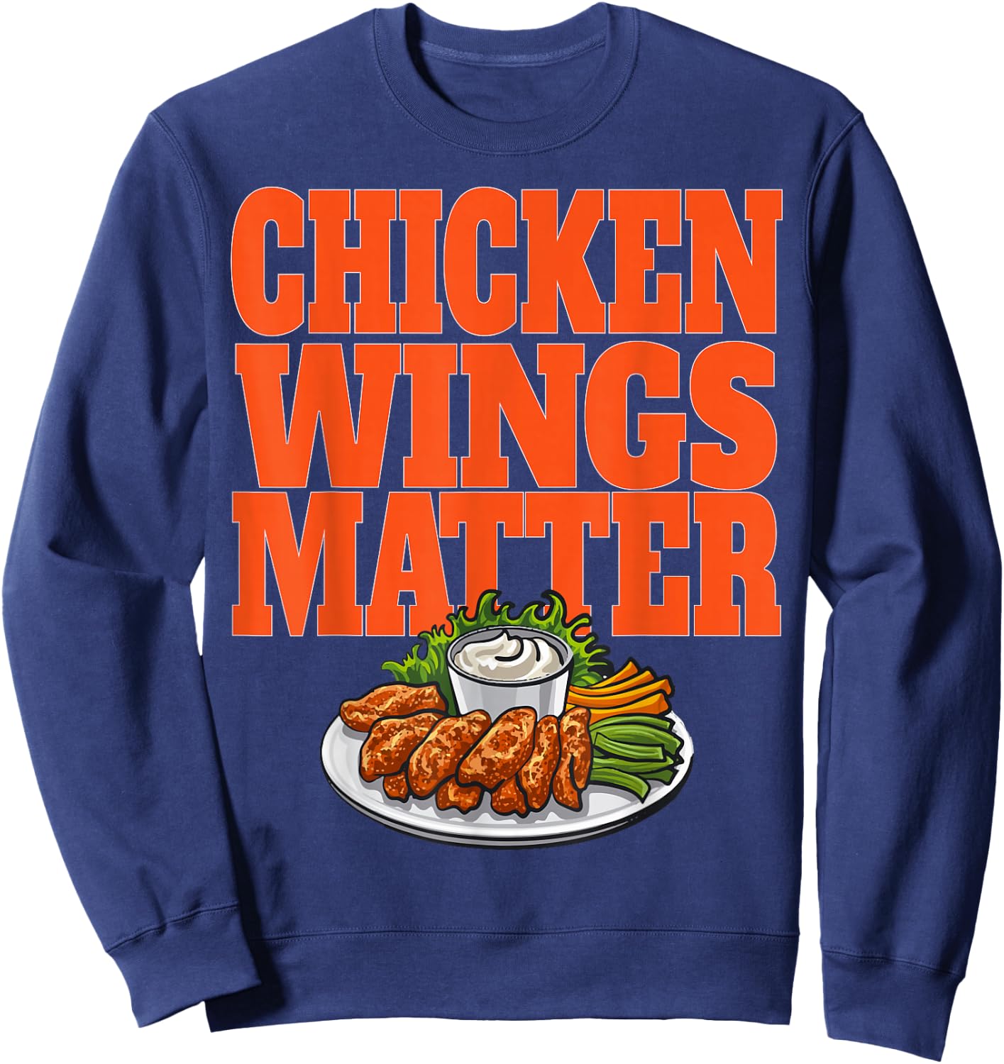 Anti Cuomo Chicken Wings Matter Buffalo Wings Football Sweatshirt - Sweatshirt | Navy