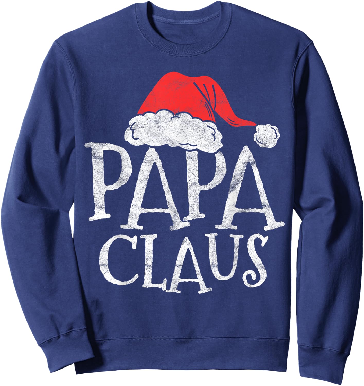 Retro Papa Claus Gift Funny Christmas Santa Costume Father Sweatshirt - Sweatshirt | Navy