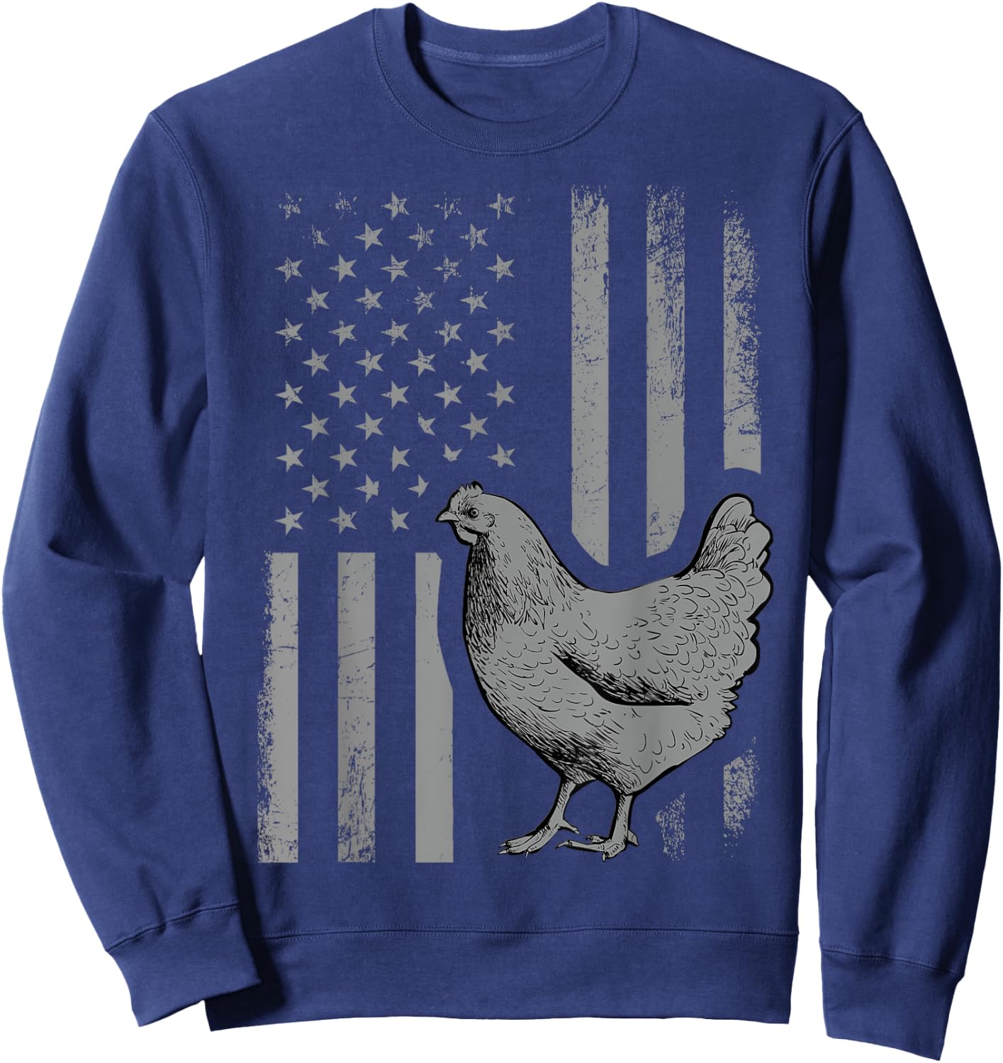 American Flag Chicken Lover Gift Patriotic Flag Gift Men Sweatshirt - Sweatshirt | Navy