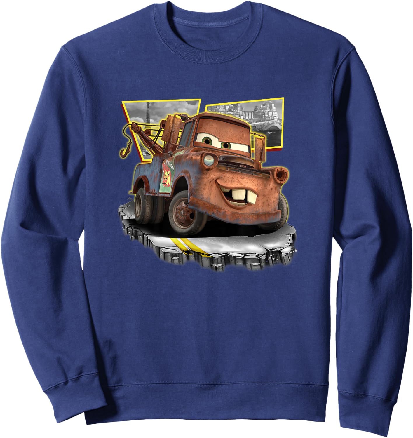 Disney Pixar Cars 2 Tow Mater Grand Prix Vintage Shots Sweatshirt - Sweatshirt | Navy