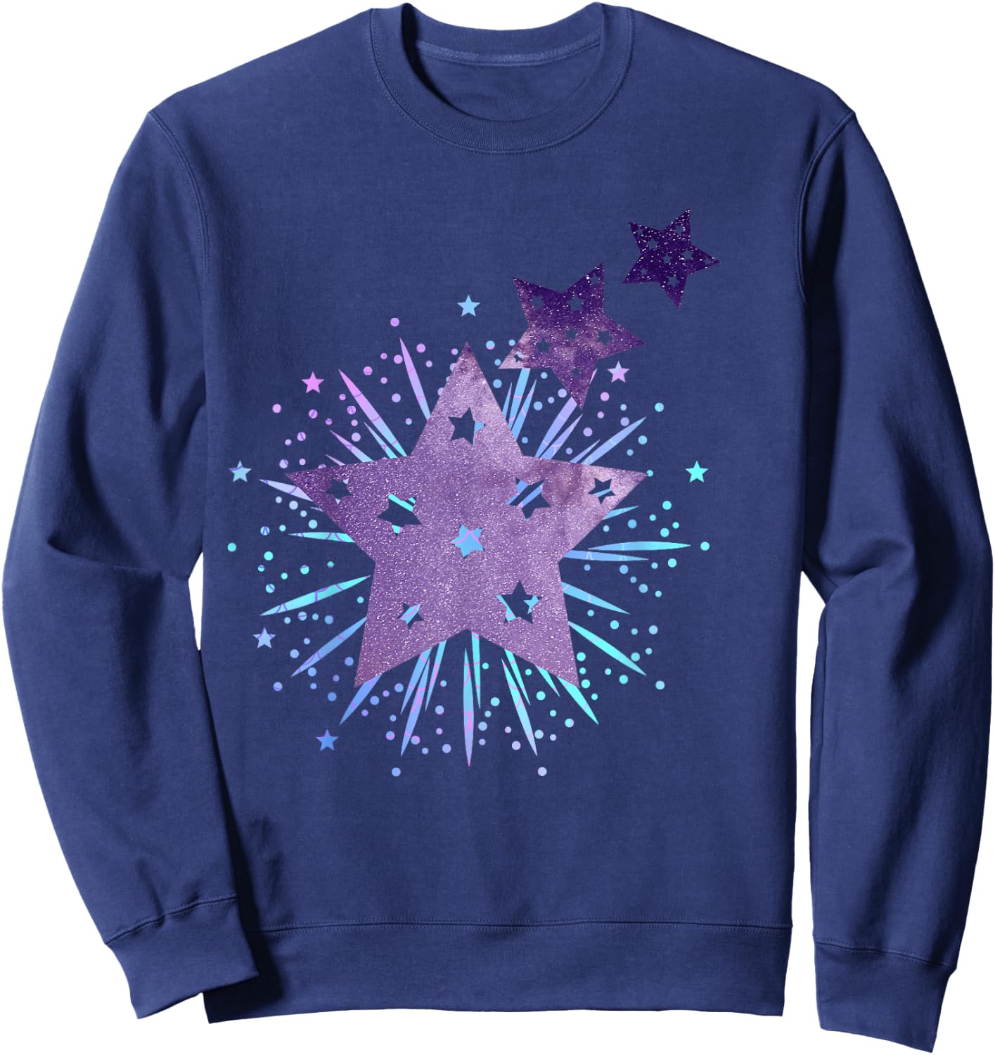 Purple Starburst Shooting Star Sweatshirt - Sweatshirt | Navy