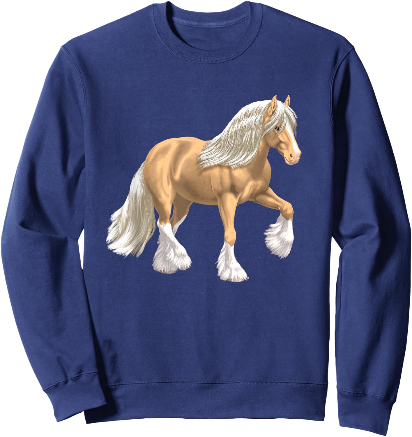 Pretty Palomino isabell white Gypsy Cob Tinker horse Sweatshirt - Sweatshirt | Navy