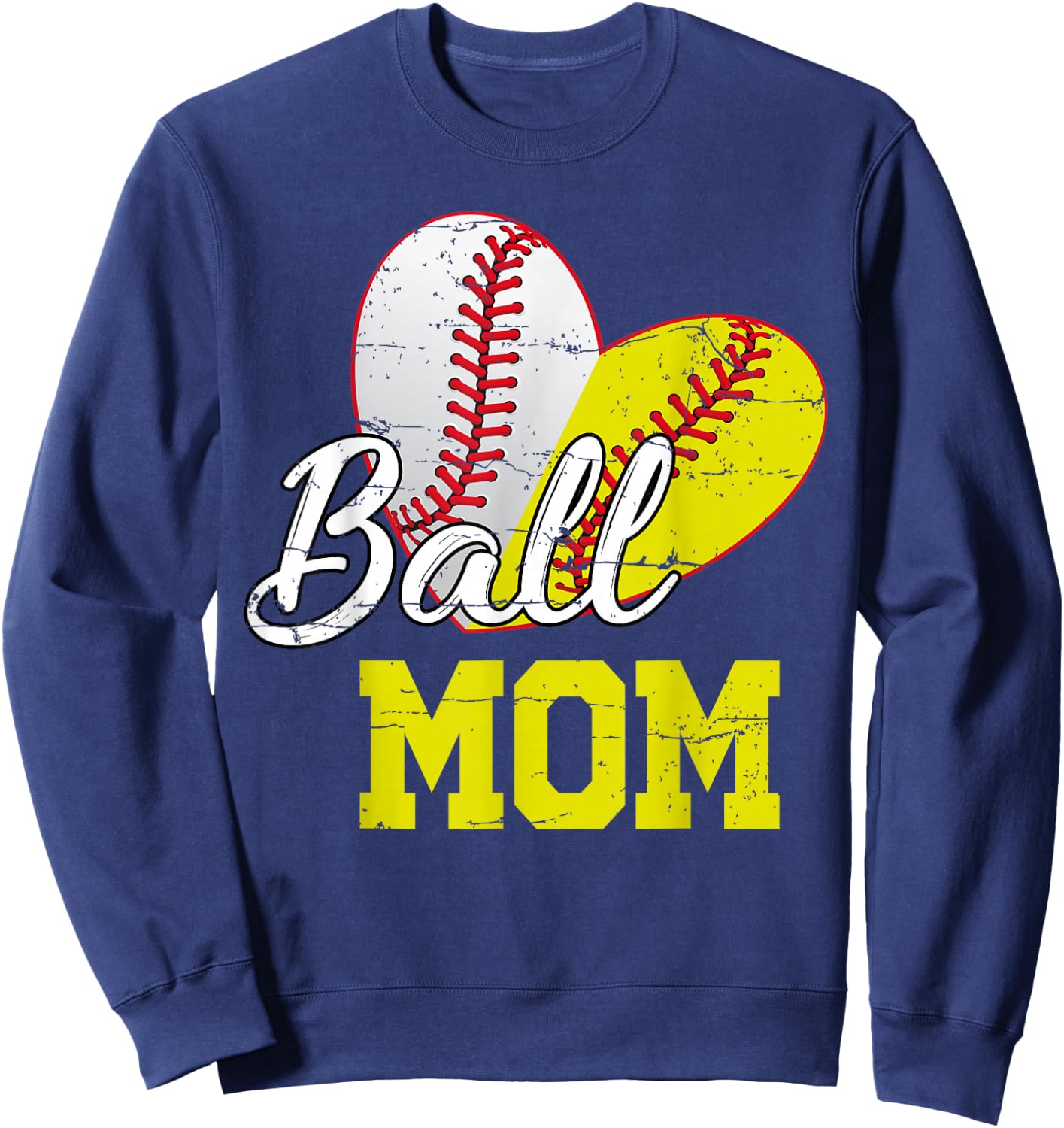 Funny Ball Mom Softball Baseball Gifts Mothers Day Sweatshirt - Sweatshirt | Navy
