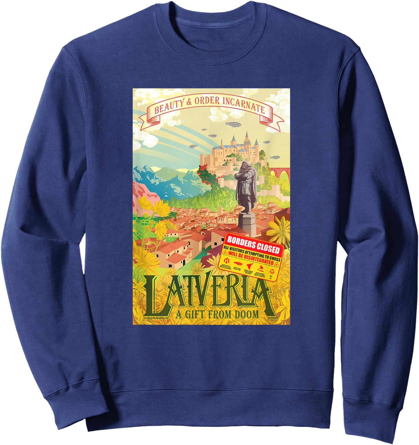 Marvel Avengers Classic Latveria A Gift From Doom Poster Sweatshirt - Sweatshirt | Navy