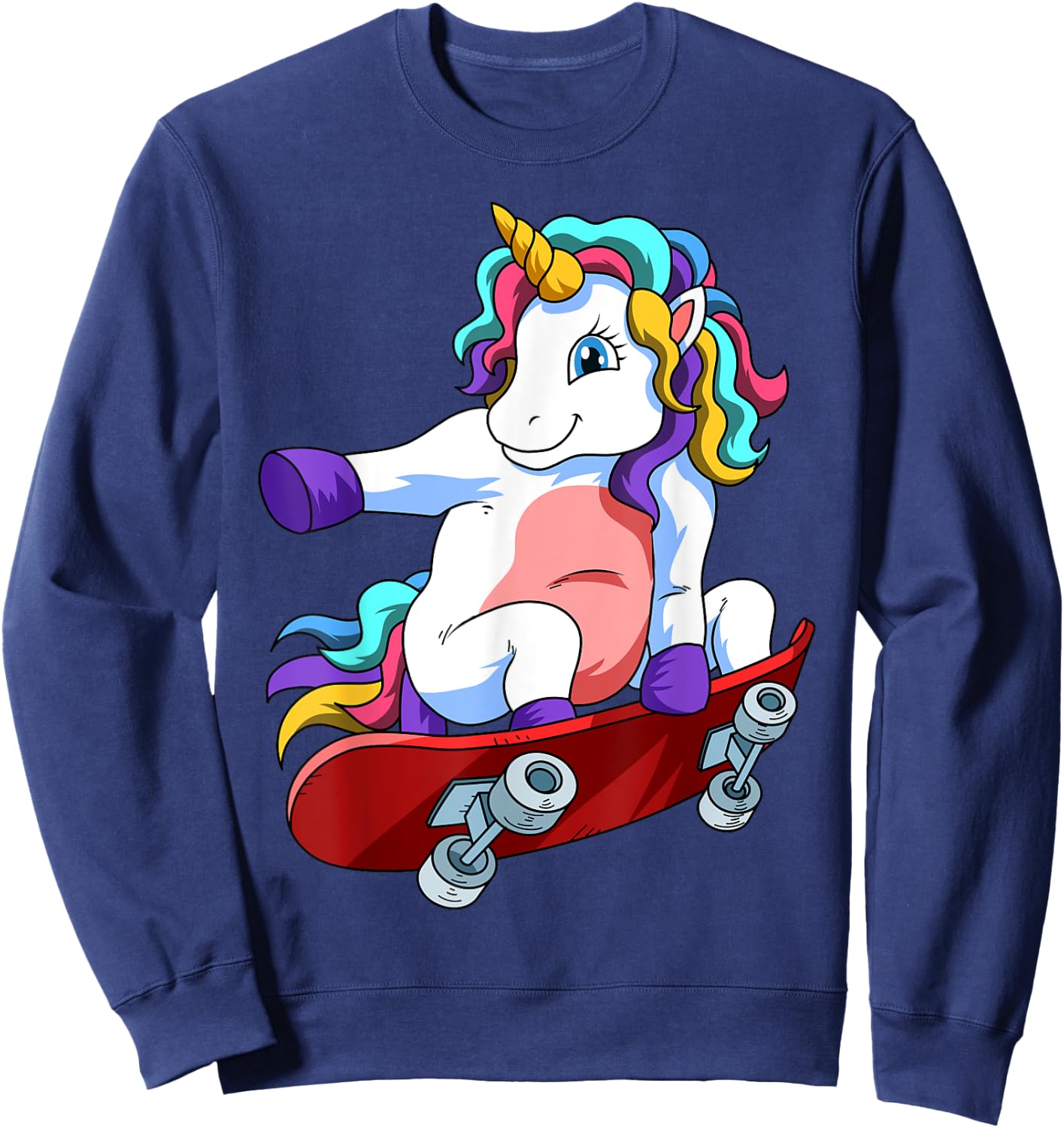 Skateboard Unicorn Lover Skateboarder Skateboarding Skate Sweatshirt - Sweatshirt | Navy