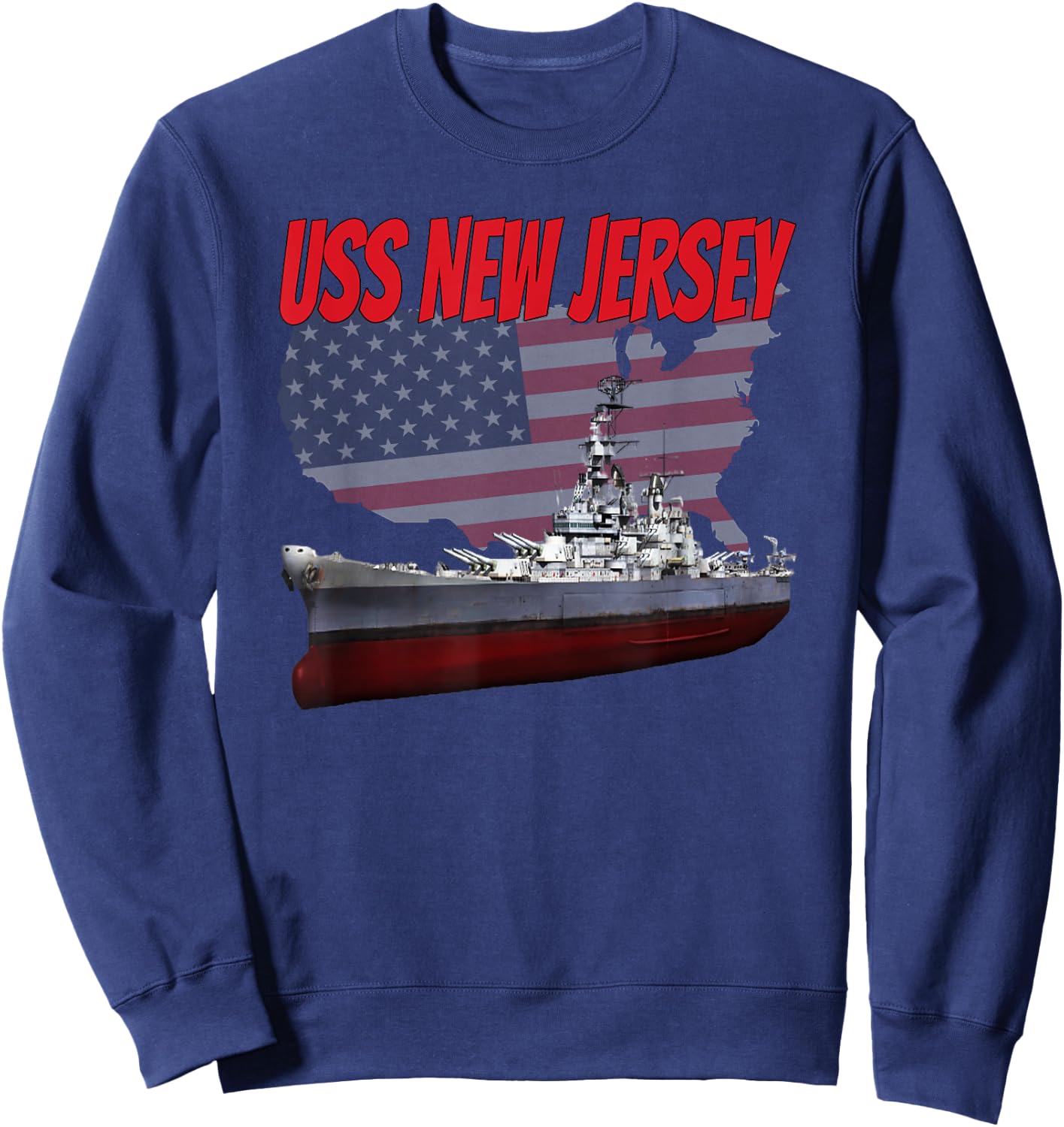 WW2 Battleship USS New Jersey BB-62 World War 2 Ship Boys Sweatshirt - Sweatshirt | Navy